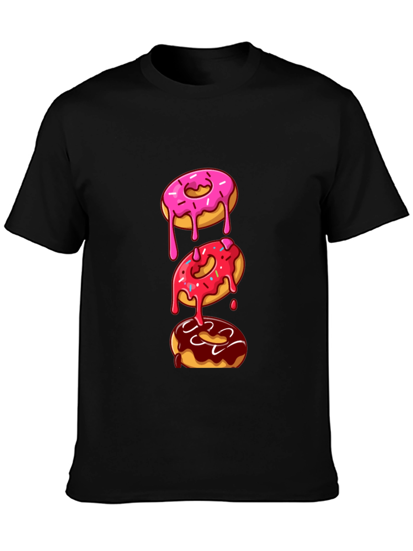 Black Donut Stack Graphic Tee - Fun & Trendy Style view 3