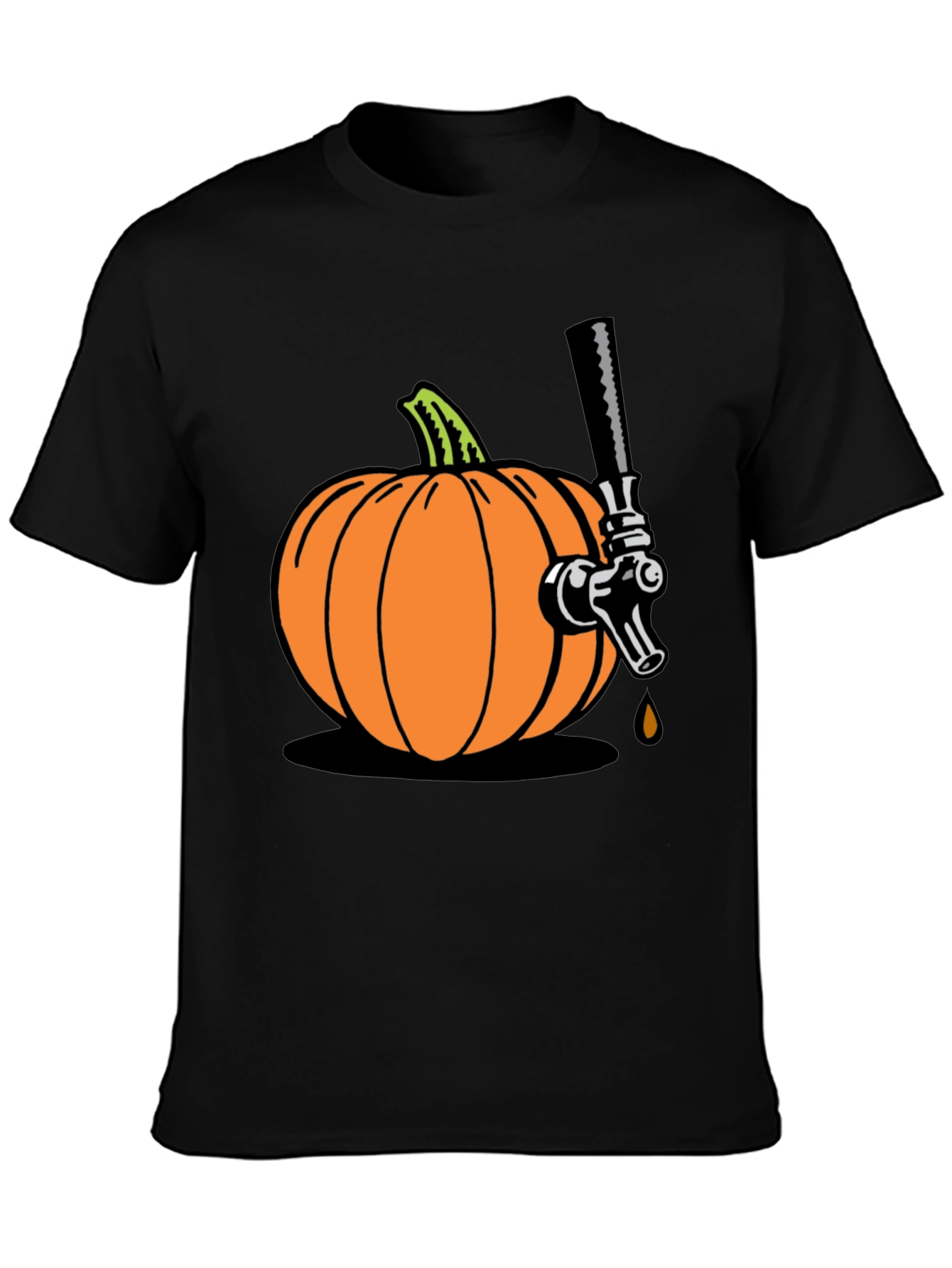 Black Pumpkin Beer Tap Graphic Tee view 3