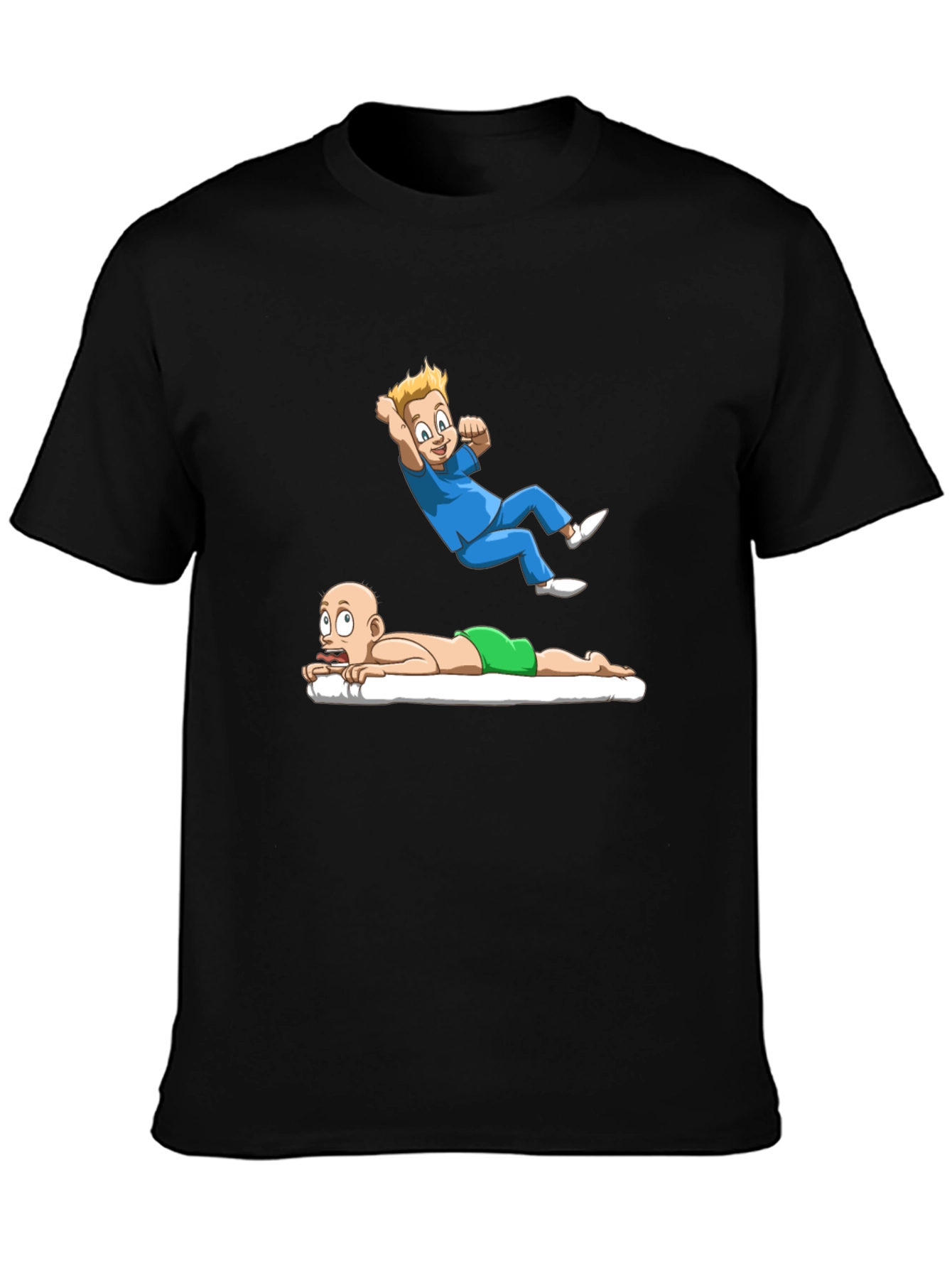 Black Cartoon Graphic Tee - Massage Therapy Humor view 3