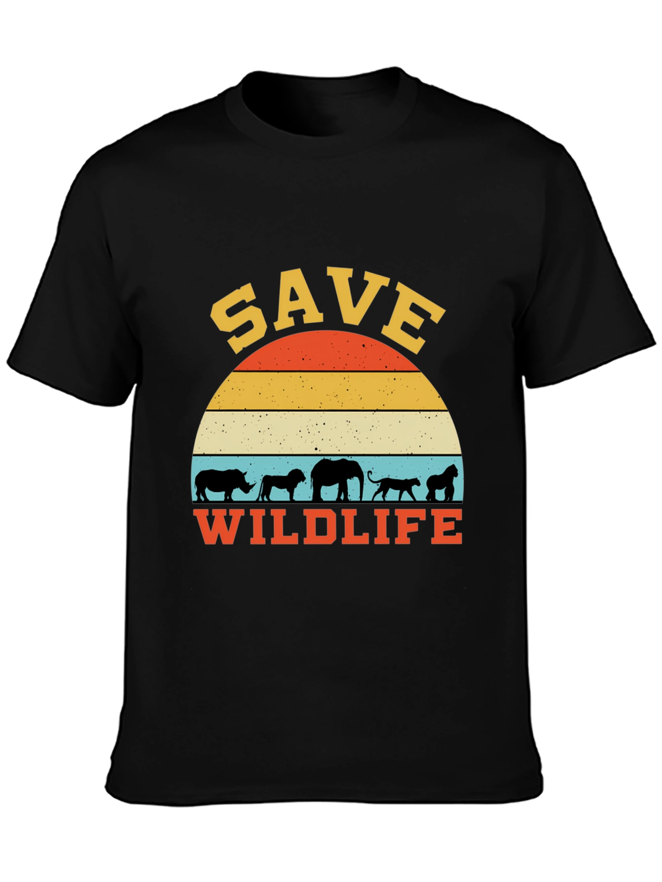 Black Save Wildlife T-Shirt - Graphic Tee view 3