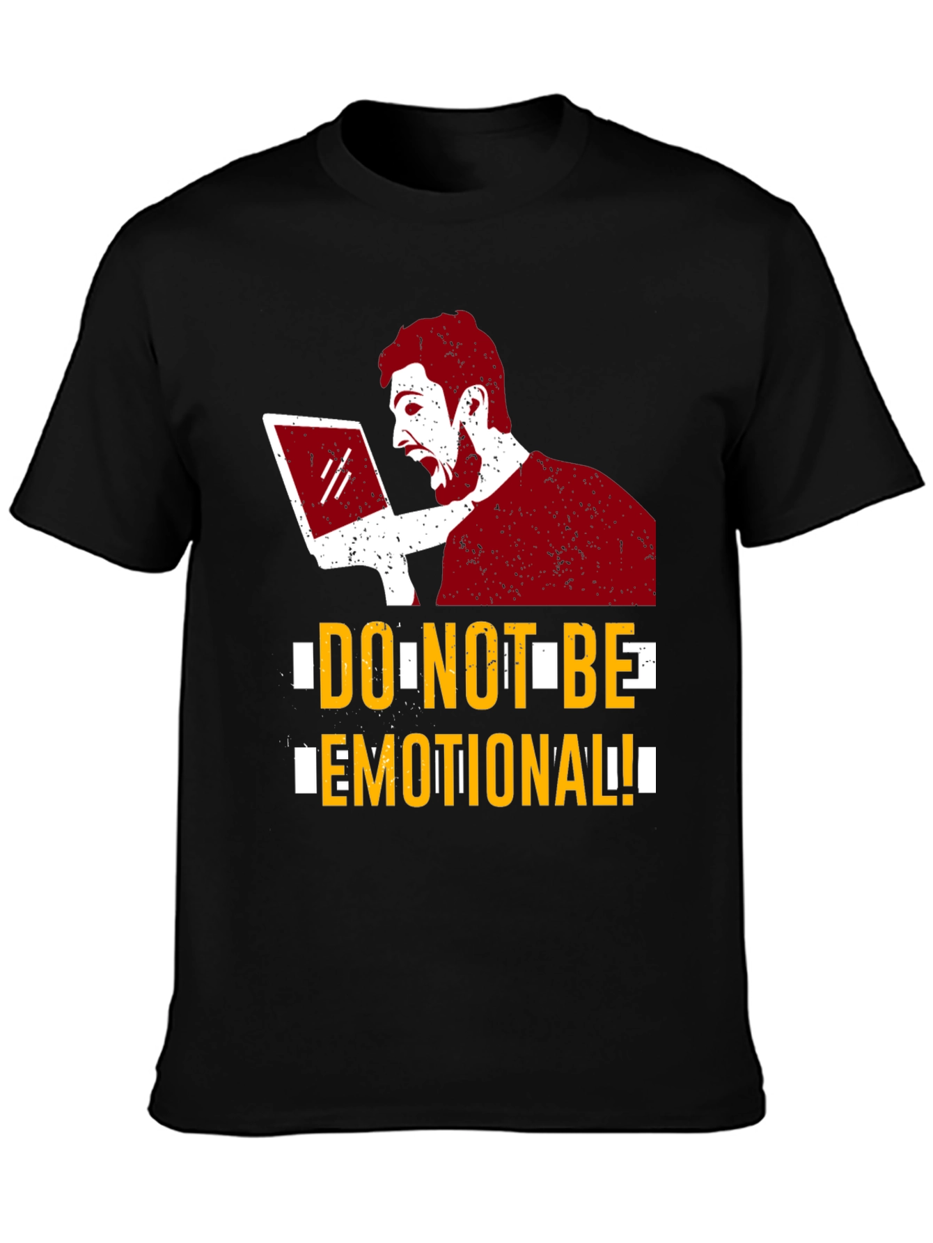 Black Do Not Be Emotional Graphic Tee - Black view 3