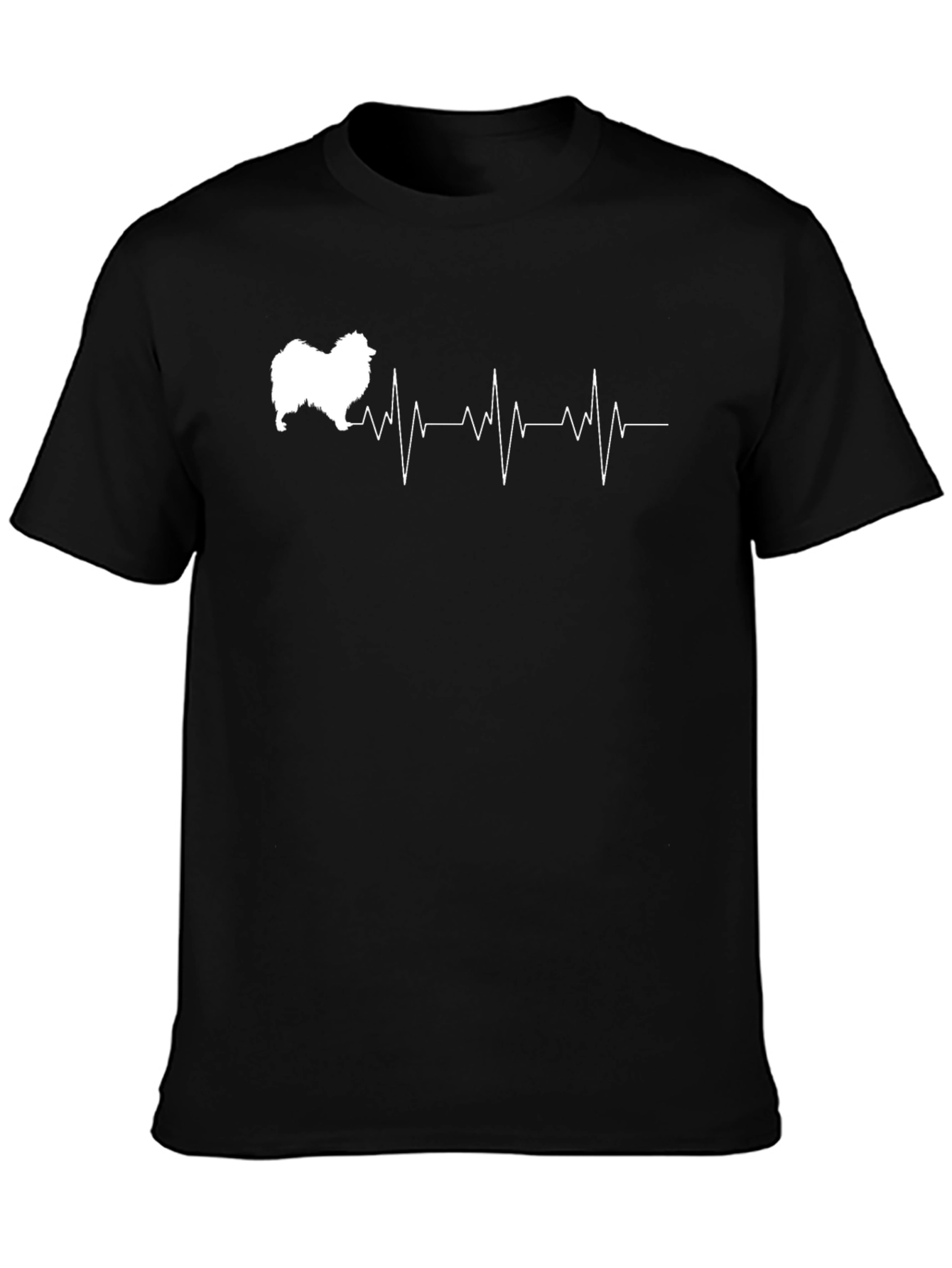 Black Dog Heartbeat Graphic Tee - Black Cotton T-Shirt view 3