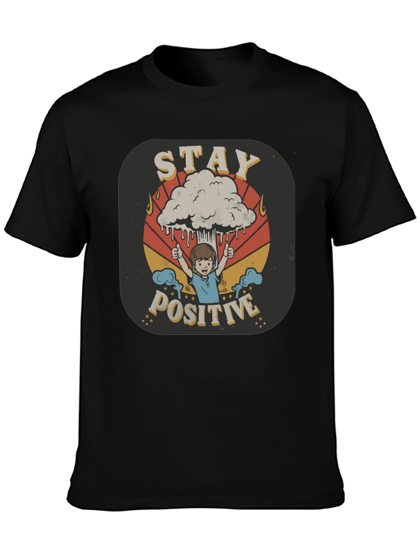 Black Stay Positive Graphic Tee - Unisex Black T-Shirt view 3