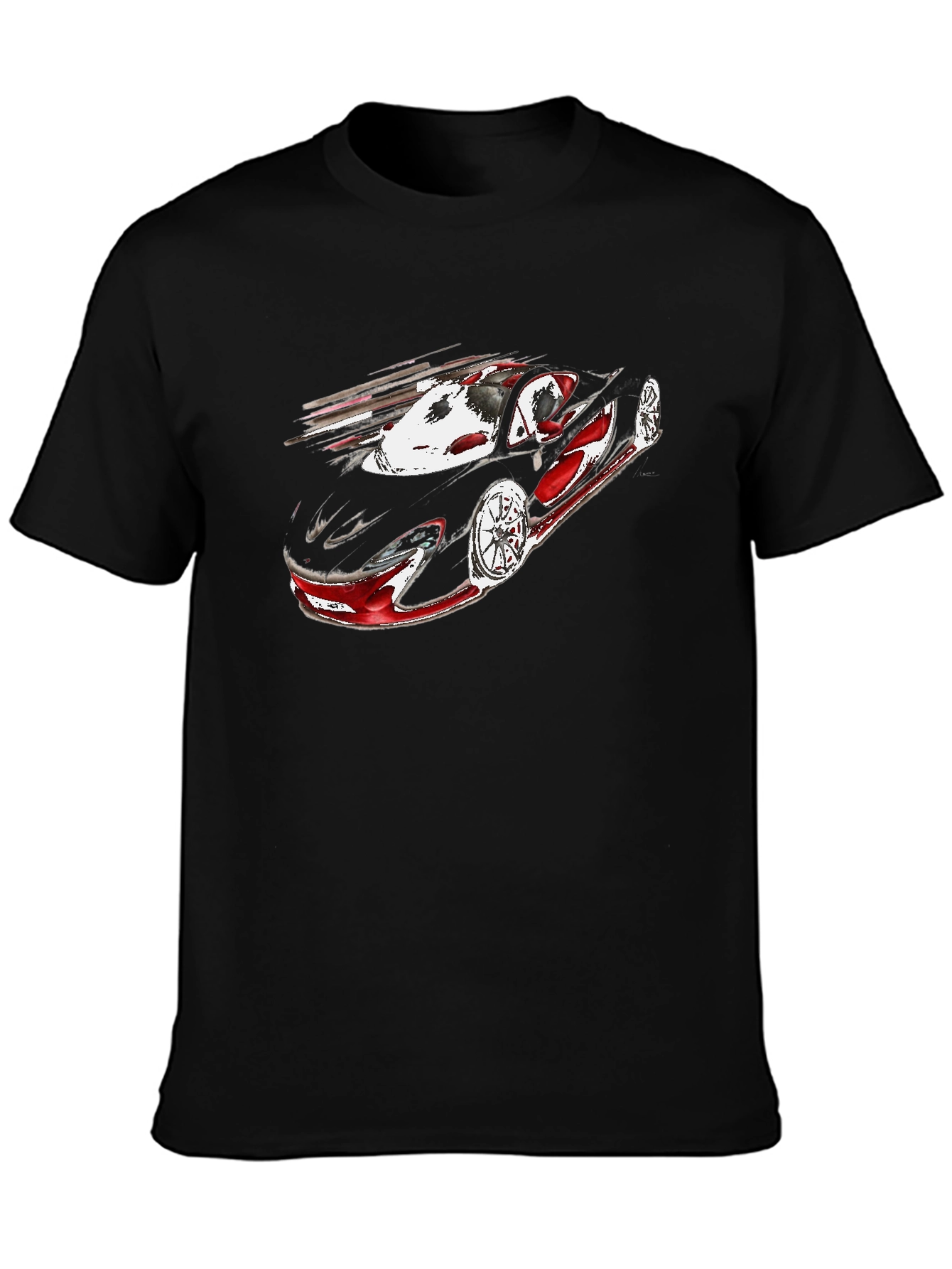Black Sleek Black Car Graphic Tee - Motorsport Fashion view 3
