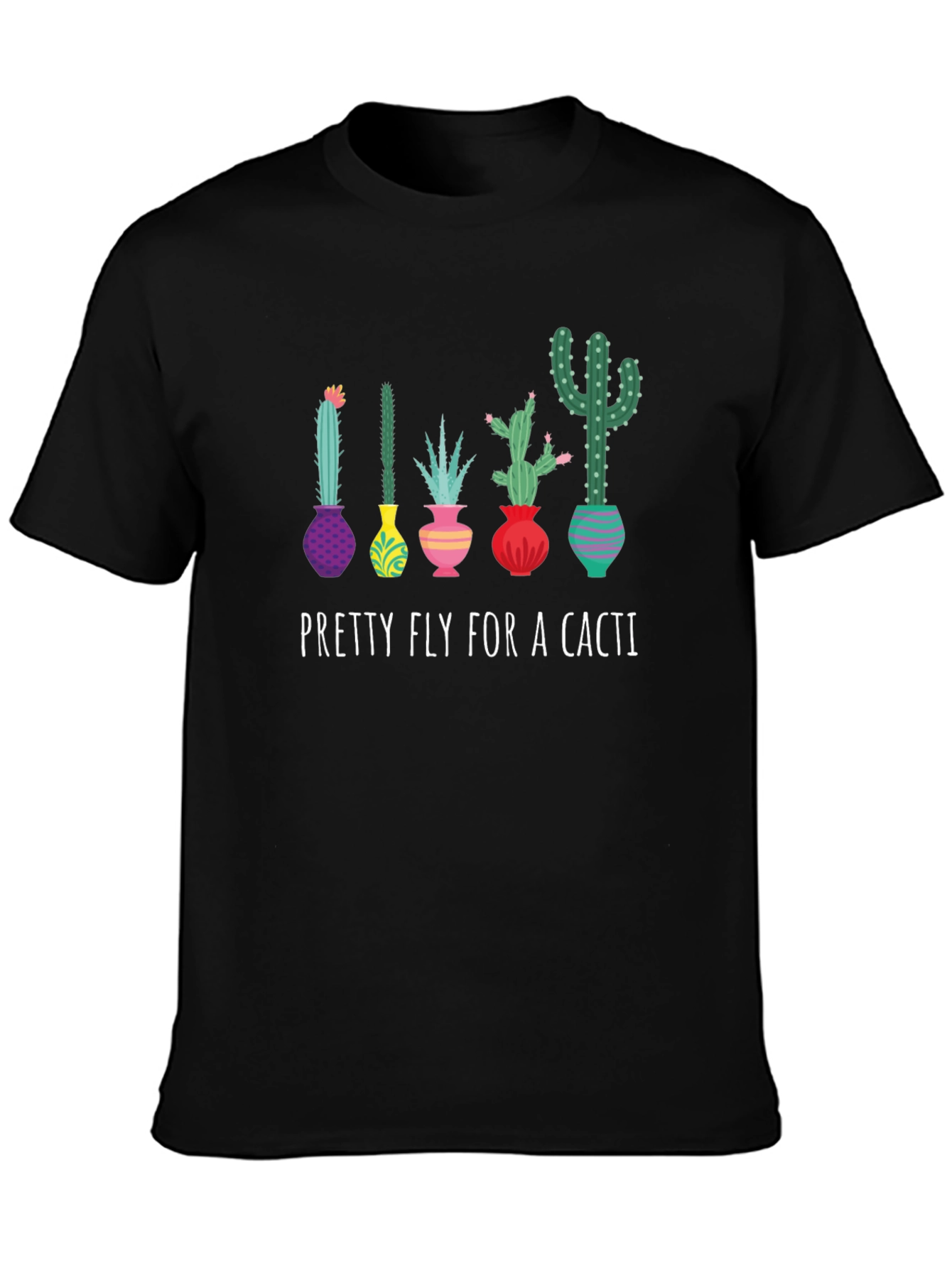 Black Pretty Fly for a Cacti Graphic Tee view 3