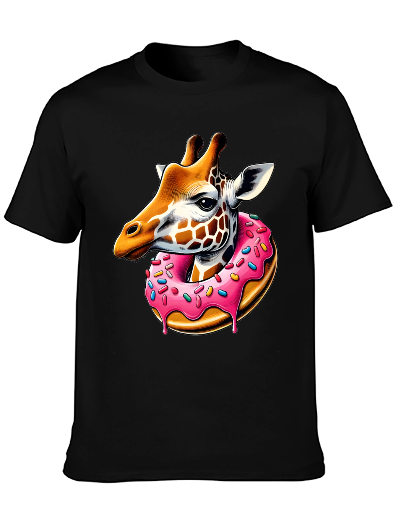 Black Giraffe Donut T-Shirt: Sweet Style! view 3