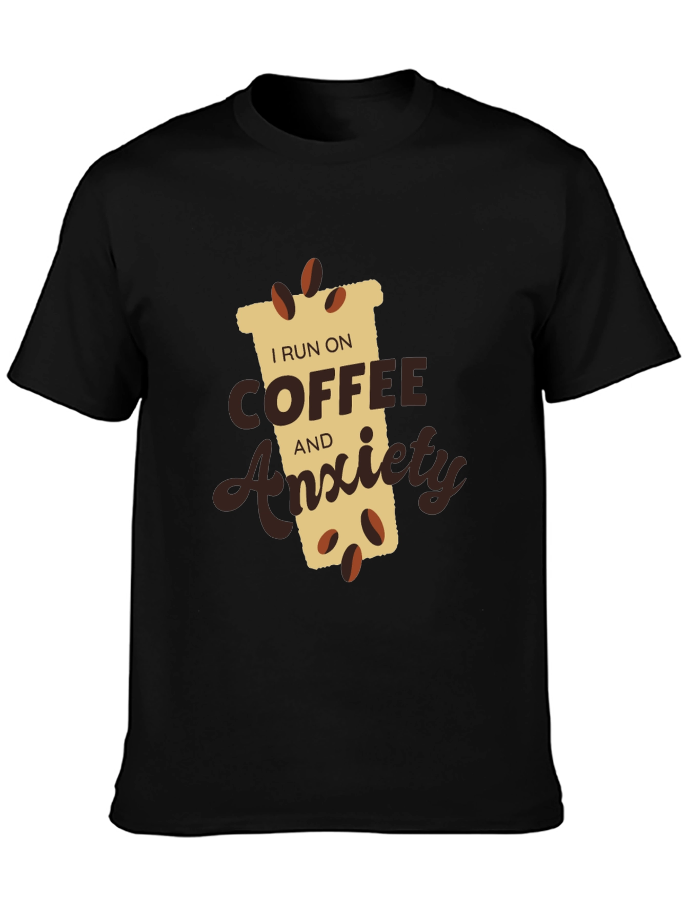 Black Coffee & Anxiety T-Shirt - Funny Graphic Tee view 3