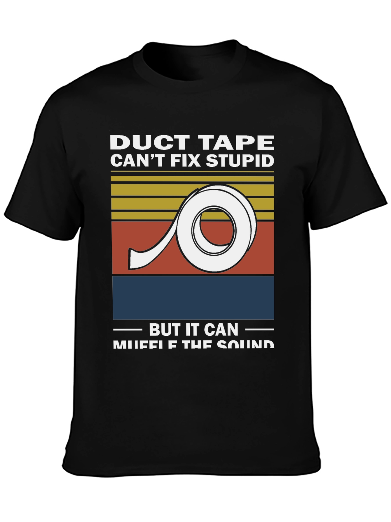 Black Duct Tape Muffle Funny Humor T-Shirt view 3