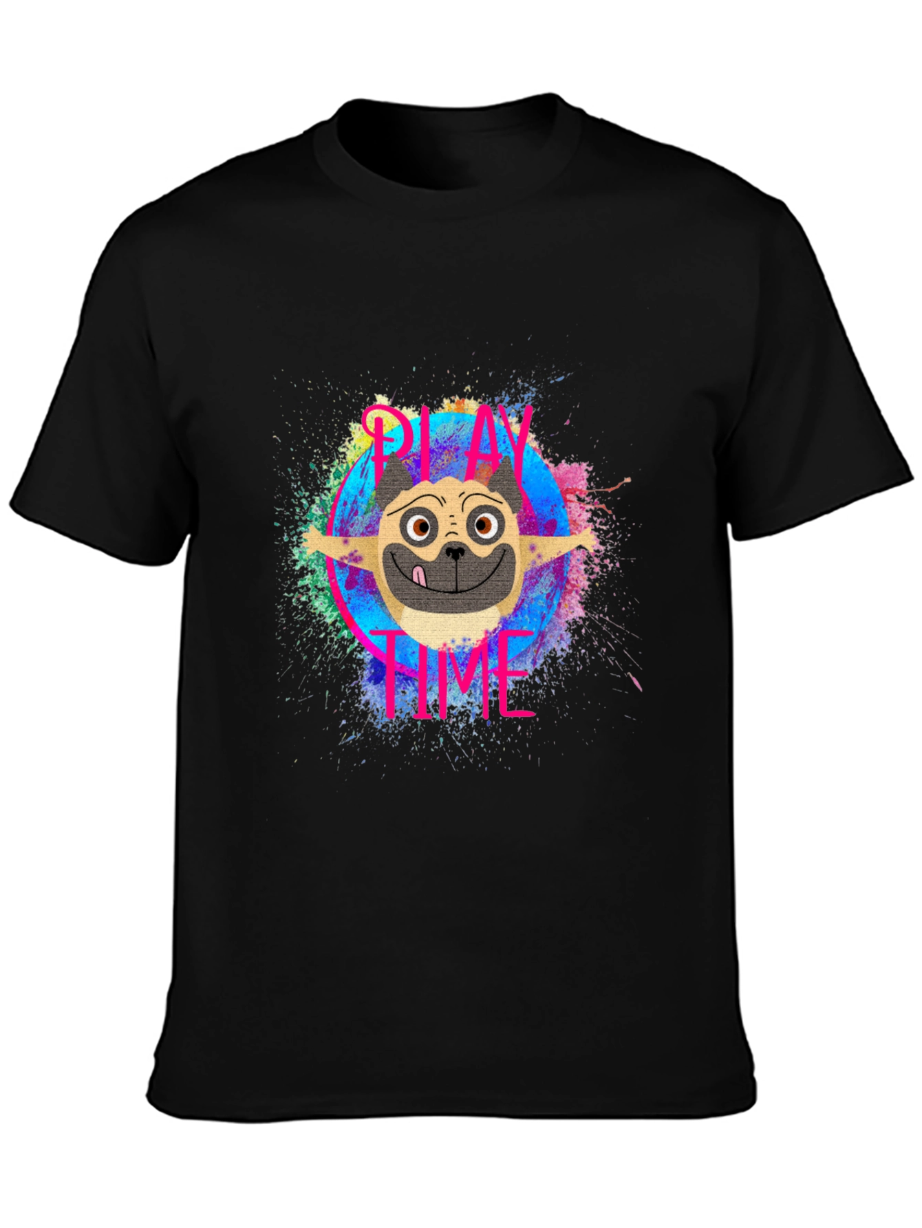 Black Play Time Dog Graphic T-Shirt view 3