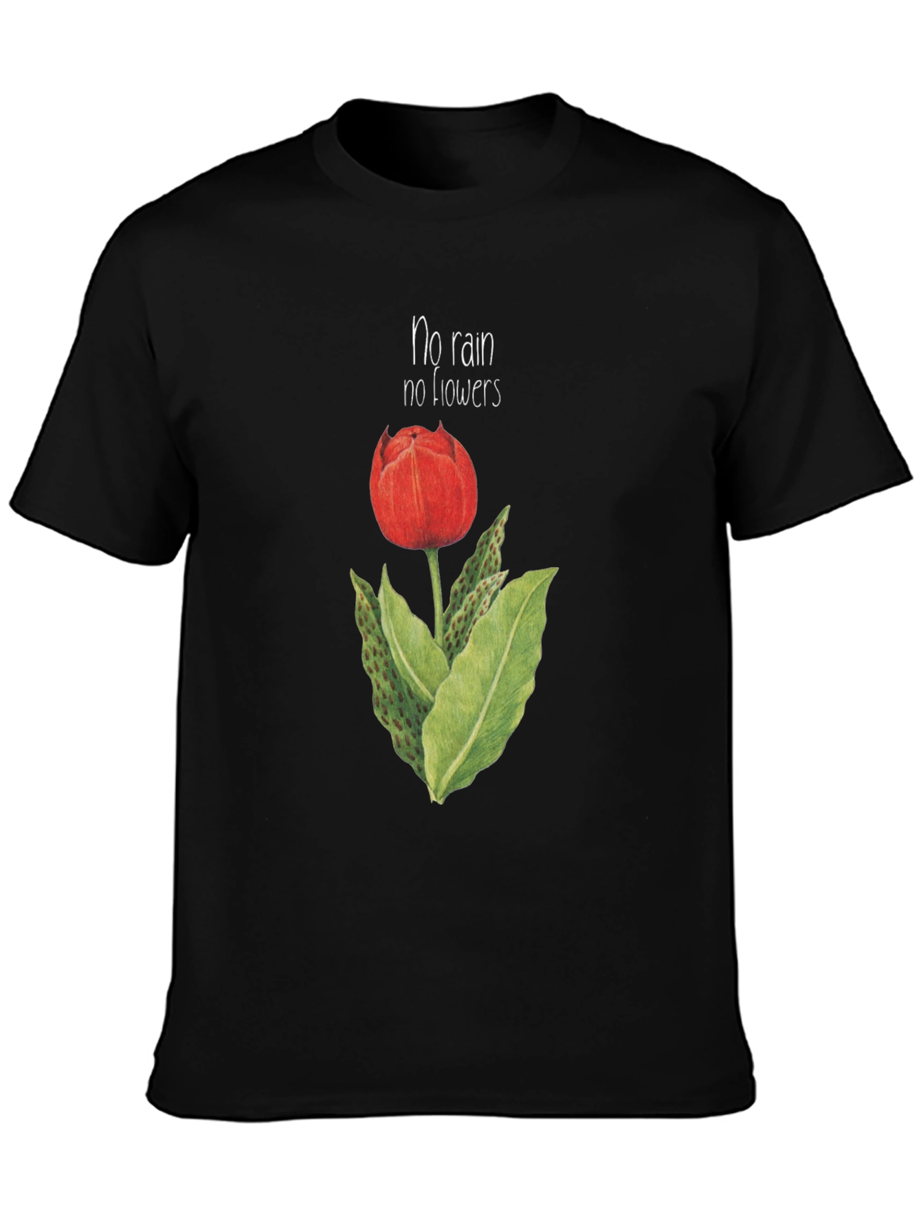 Black No Rain No Flowers Graphic T-Shirt view 3