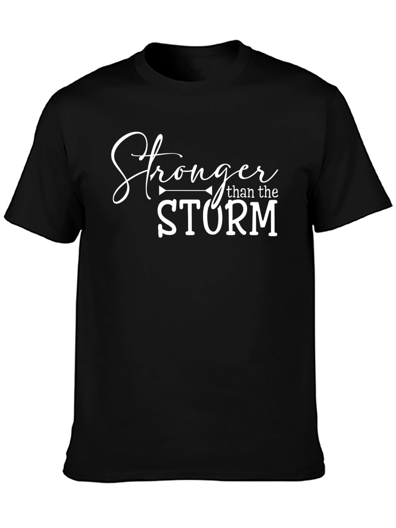 Black Stronger Than The Storm Black Graphic Tee view 3