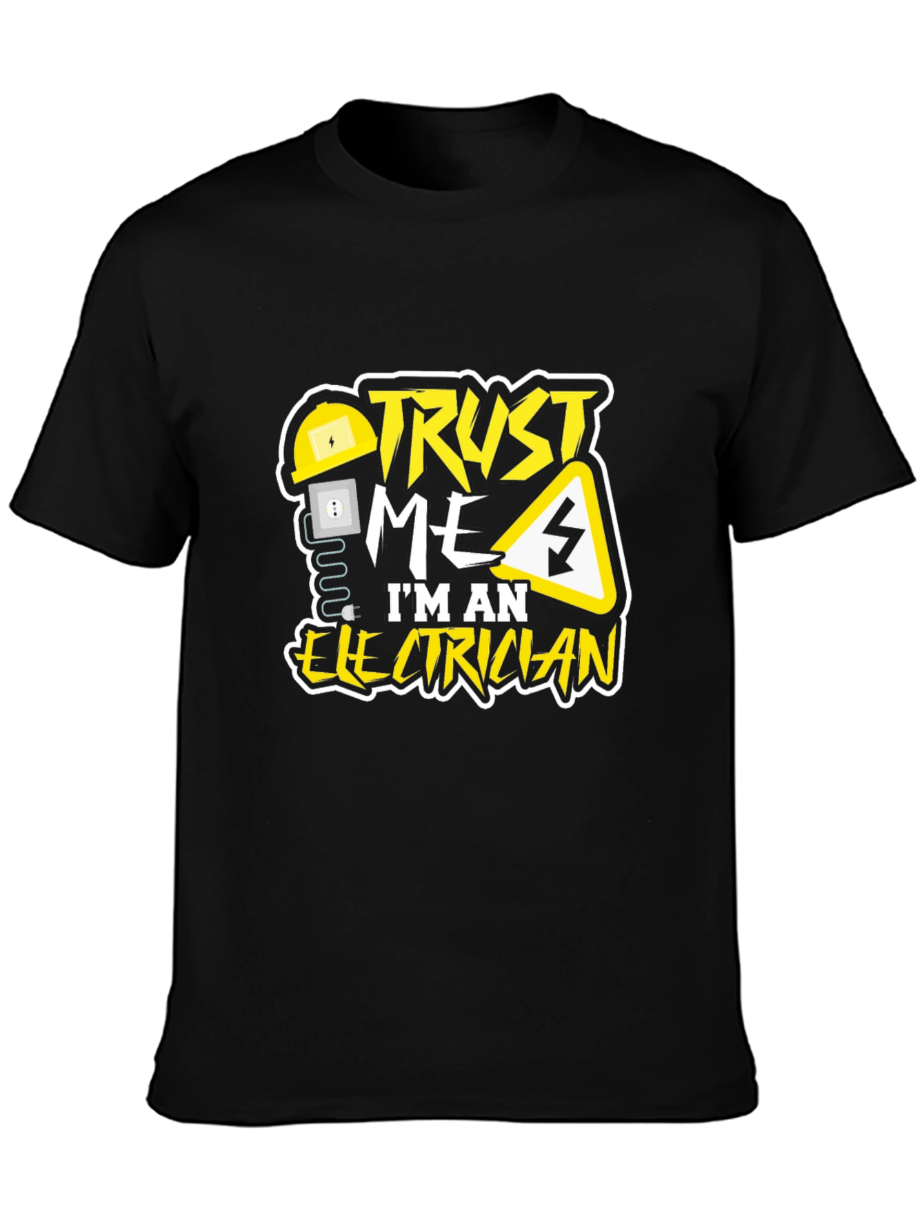 Black Trust Me I'm An Electrician T-Shirt view 3
