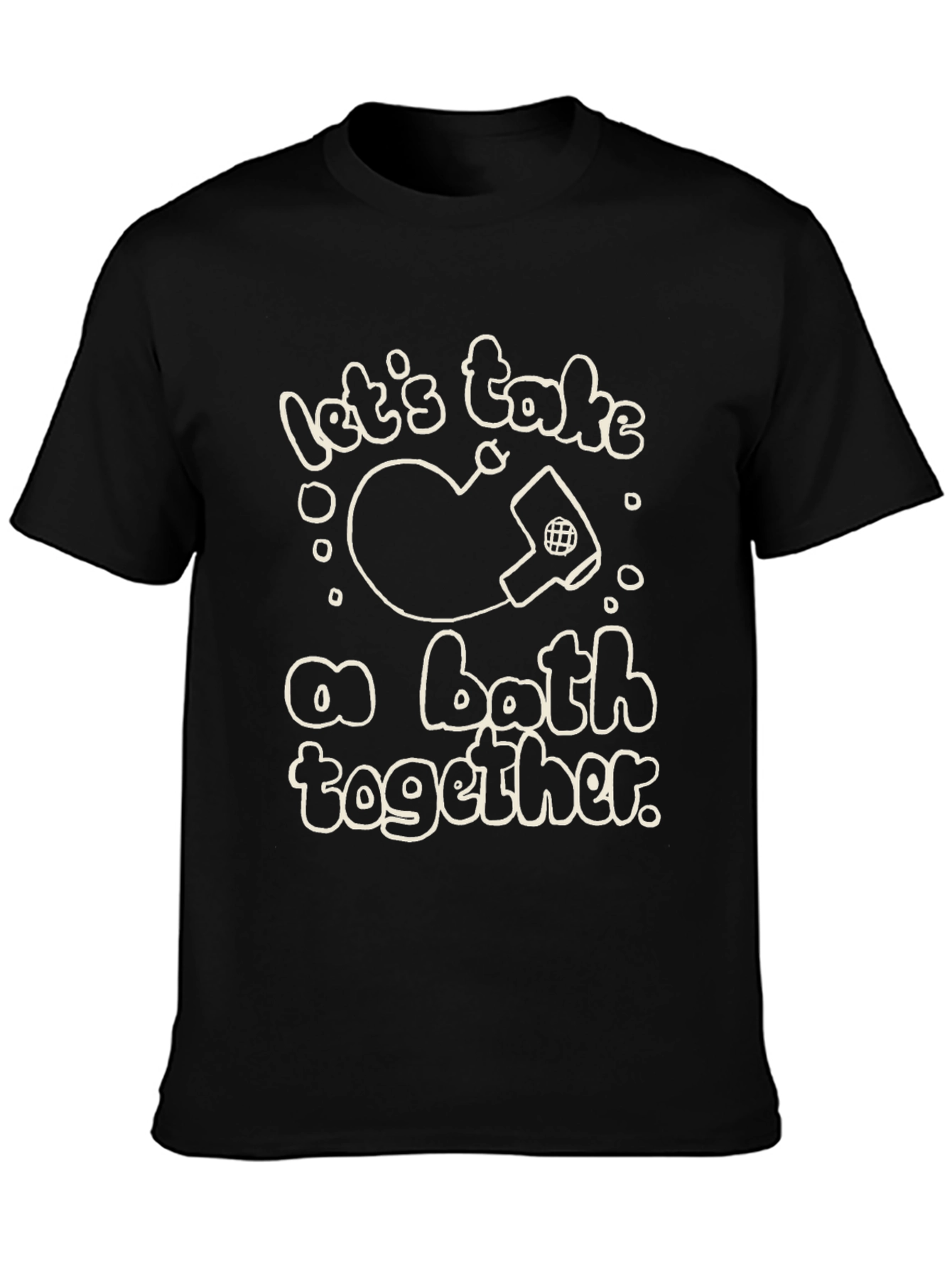 Black Funny Bath Together T-Shirt view 3