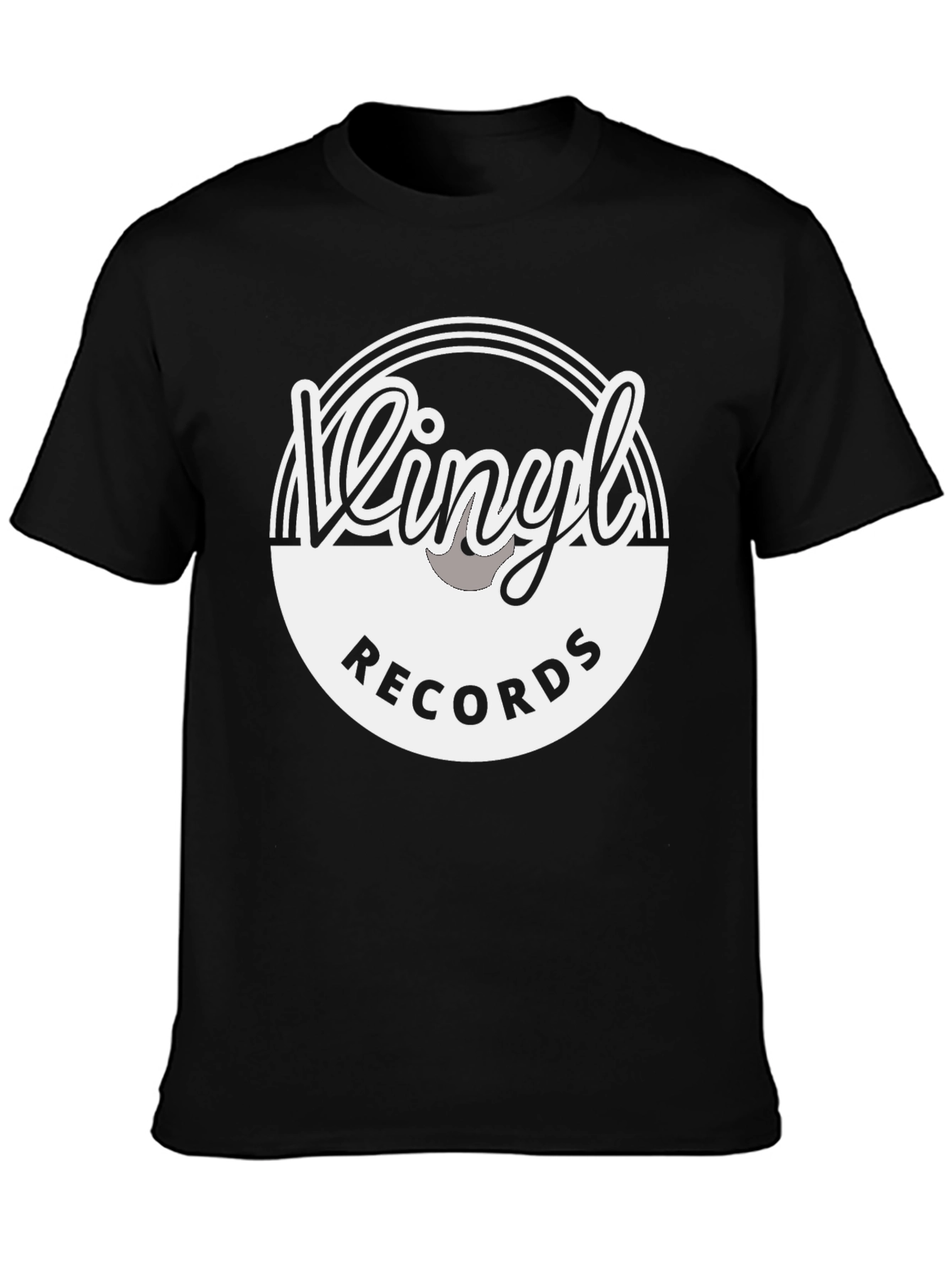 Black Vinyl Records Graphic Tee - Retro Music Lover Shirt view 3