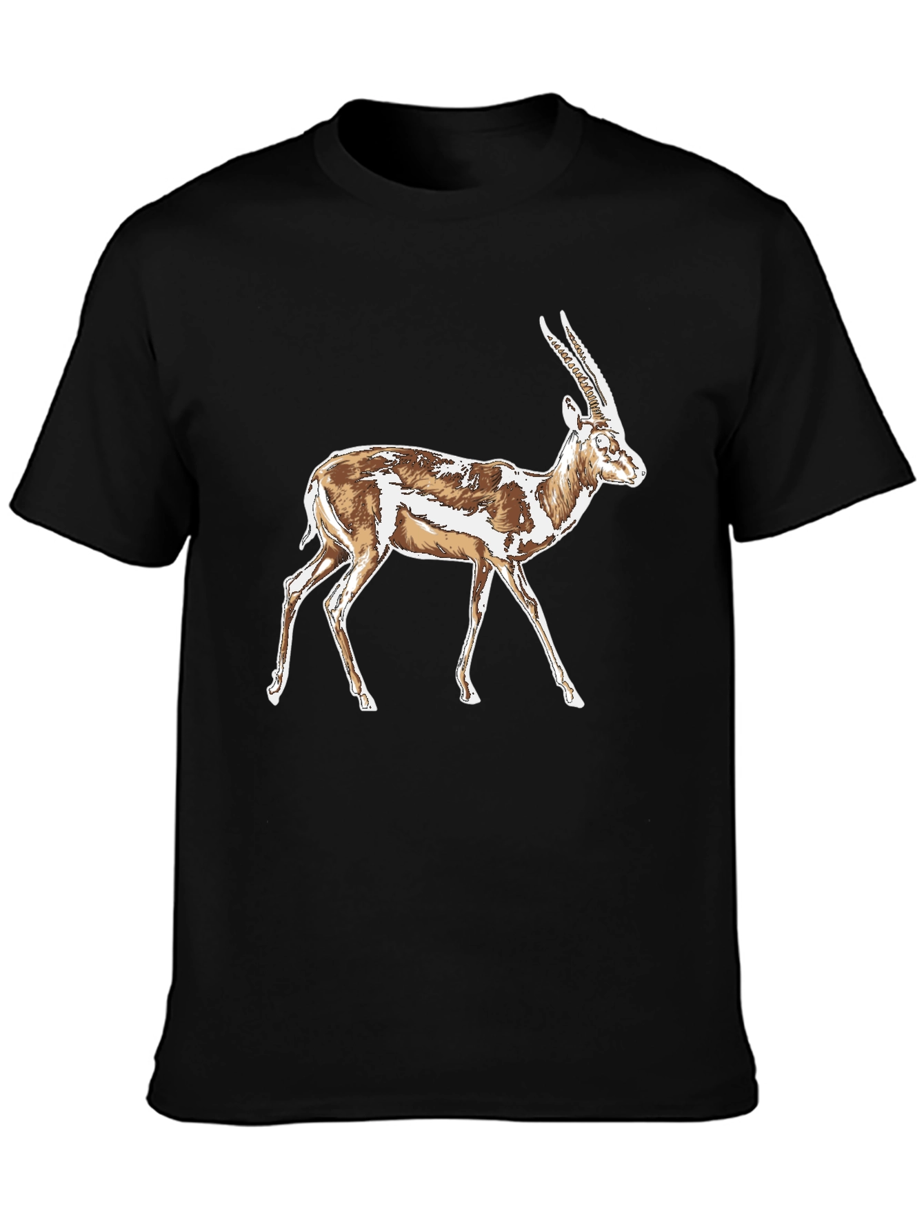 Black Gazelle Graphic T-Shirt - Stylish Animal Print Tee view 3