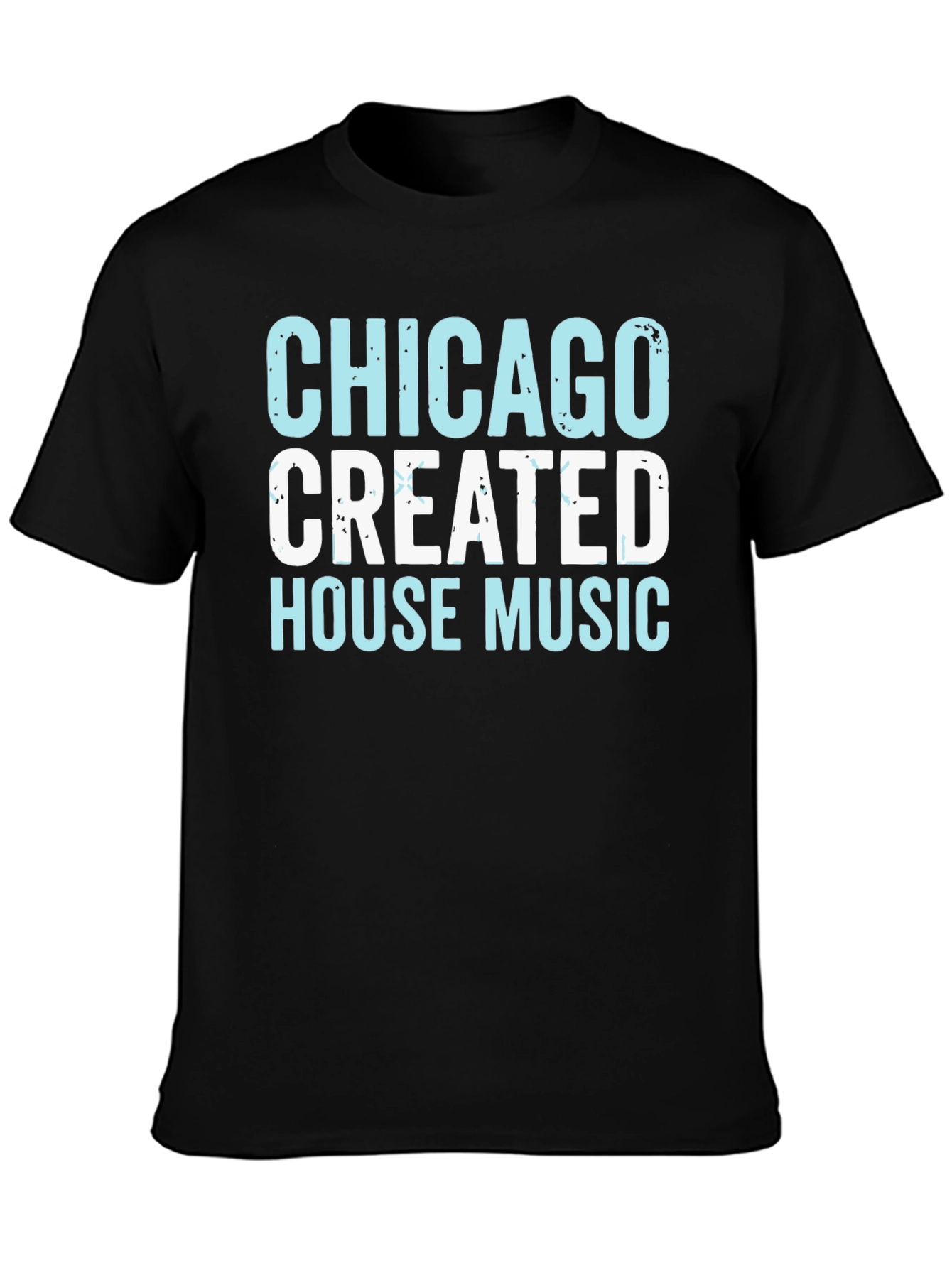 Black Chicago House Music T-Shirt view 3
