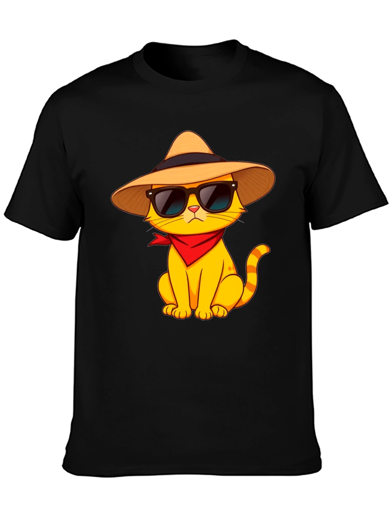Black Cool Cat T-Shirt - Stylish Graphic Tee view 3