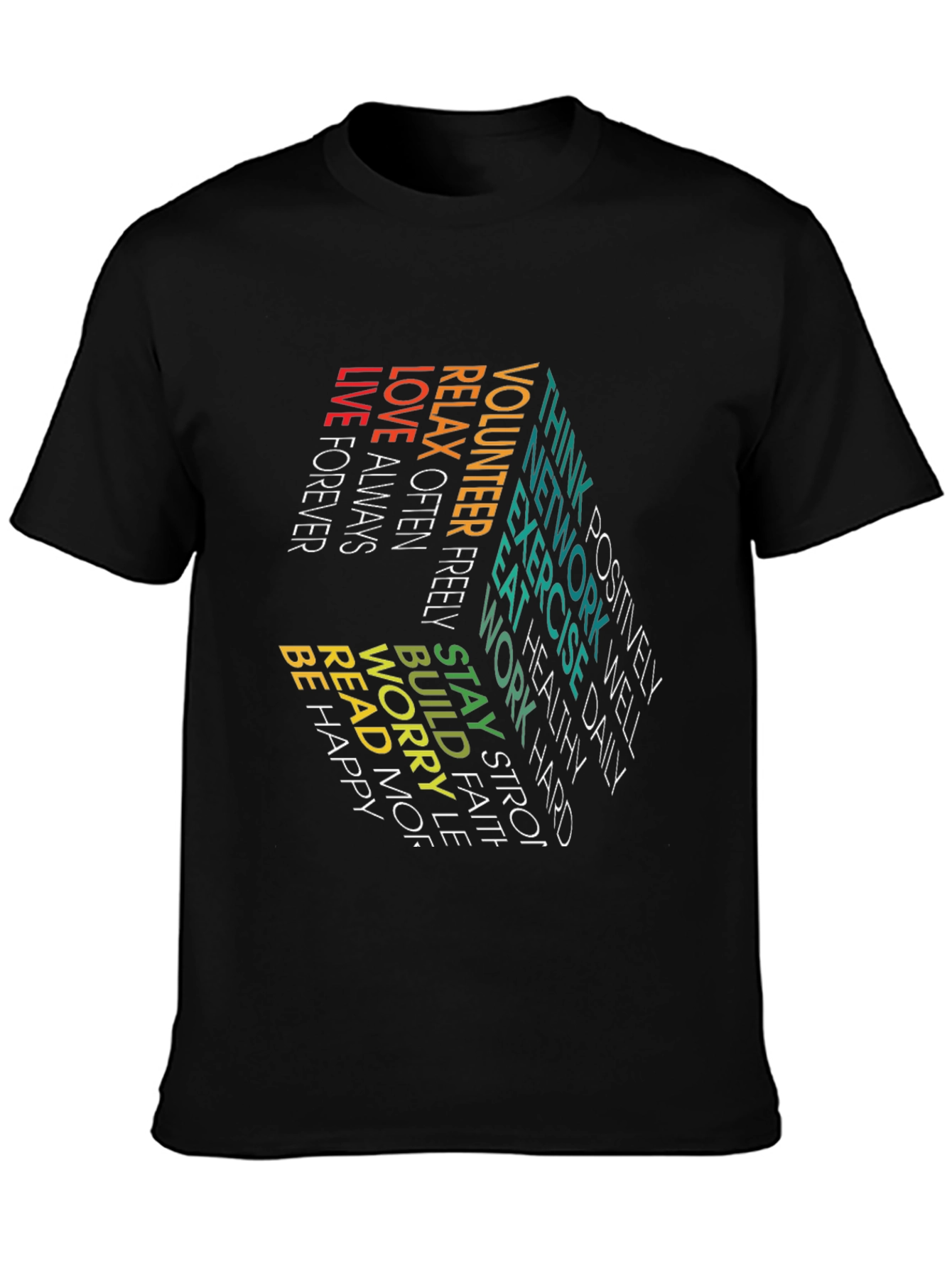 Black Inspirational Word Art T-Shirt view 3