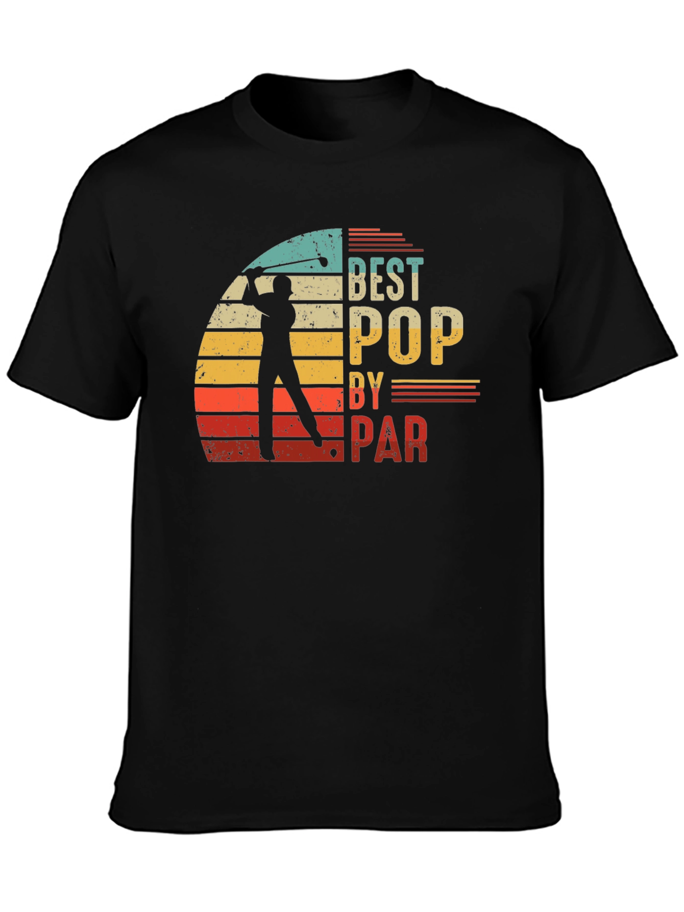 Black Best Pop by Par T-Shirt Golf Lover Dad Tee view 3