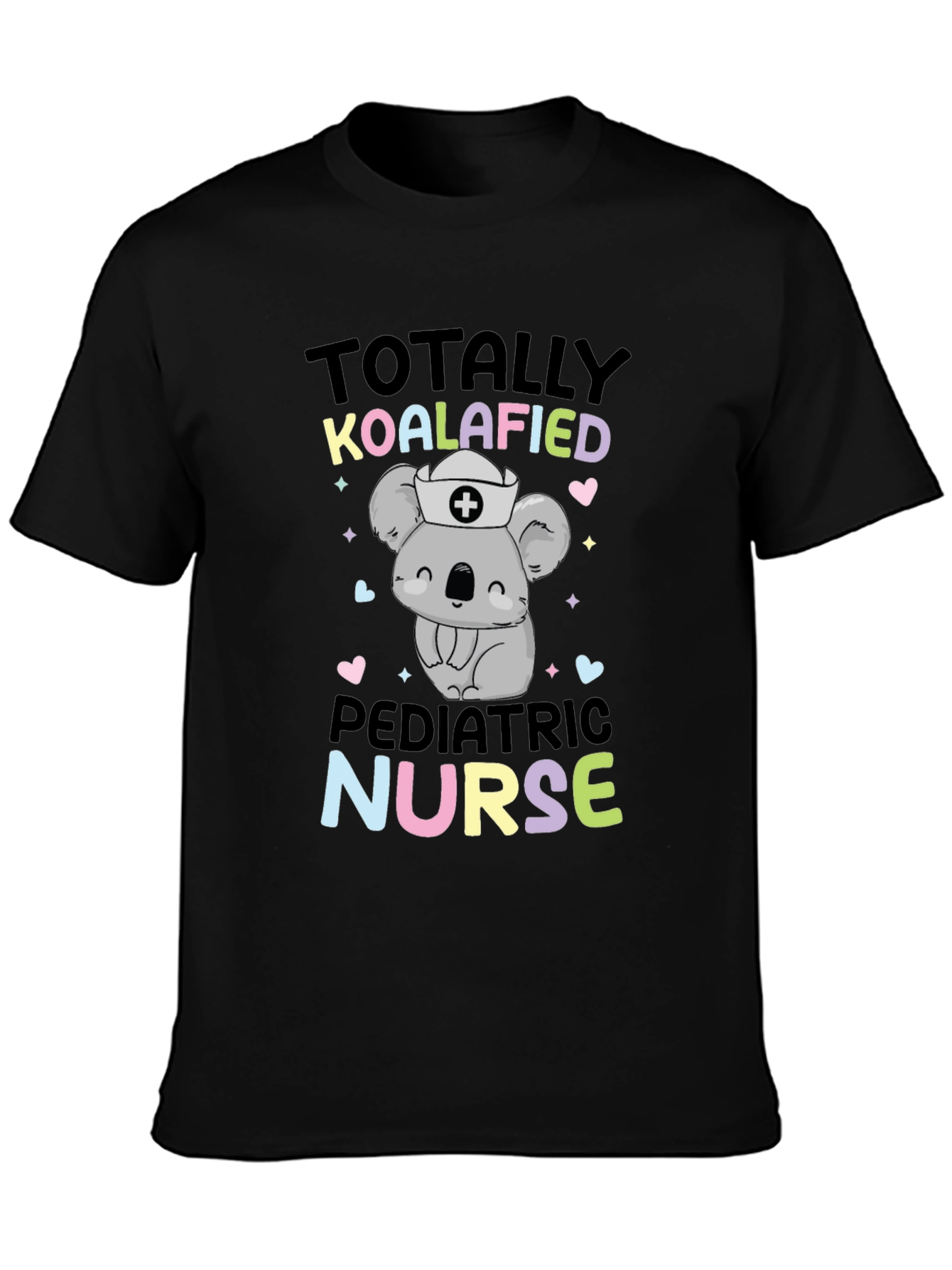 Black Totally Koalafied Pediatric Nurse T-Shirt view 3