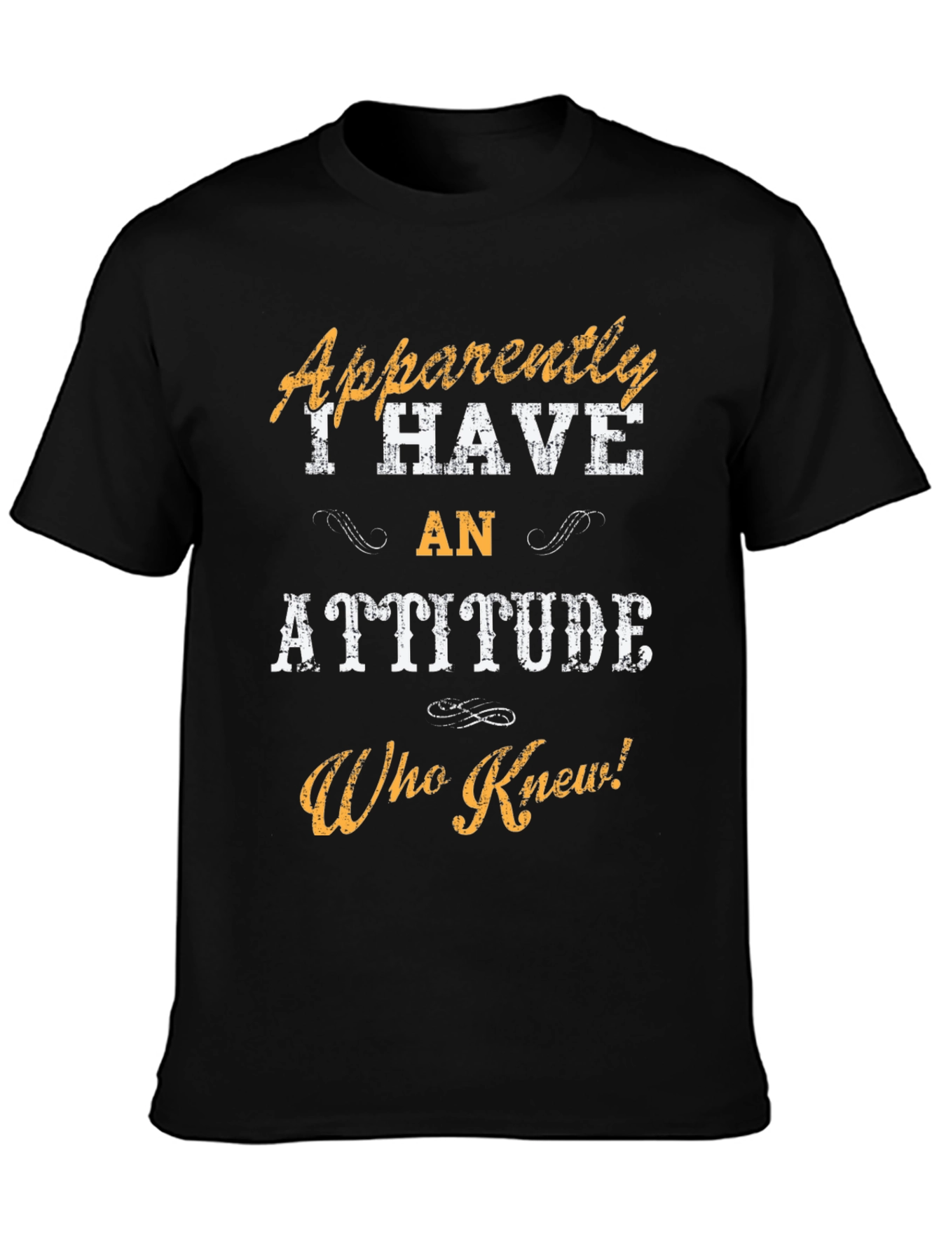 Black Attitude T-Shirt: Funny Sarcastic Men's Tee view 3