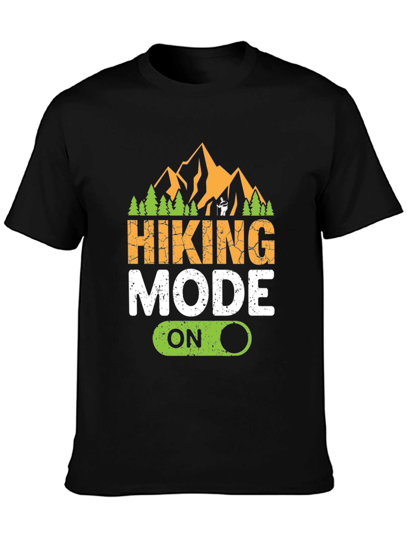 Black Hiking Mode On Graphic Tee - Adventure Ready! view 3