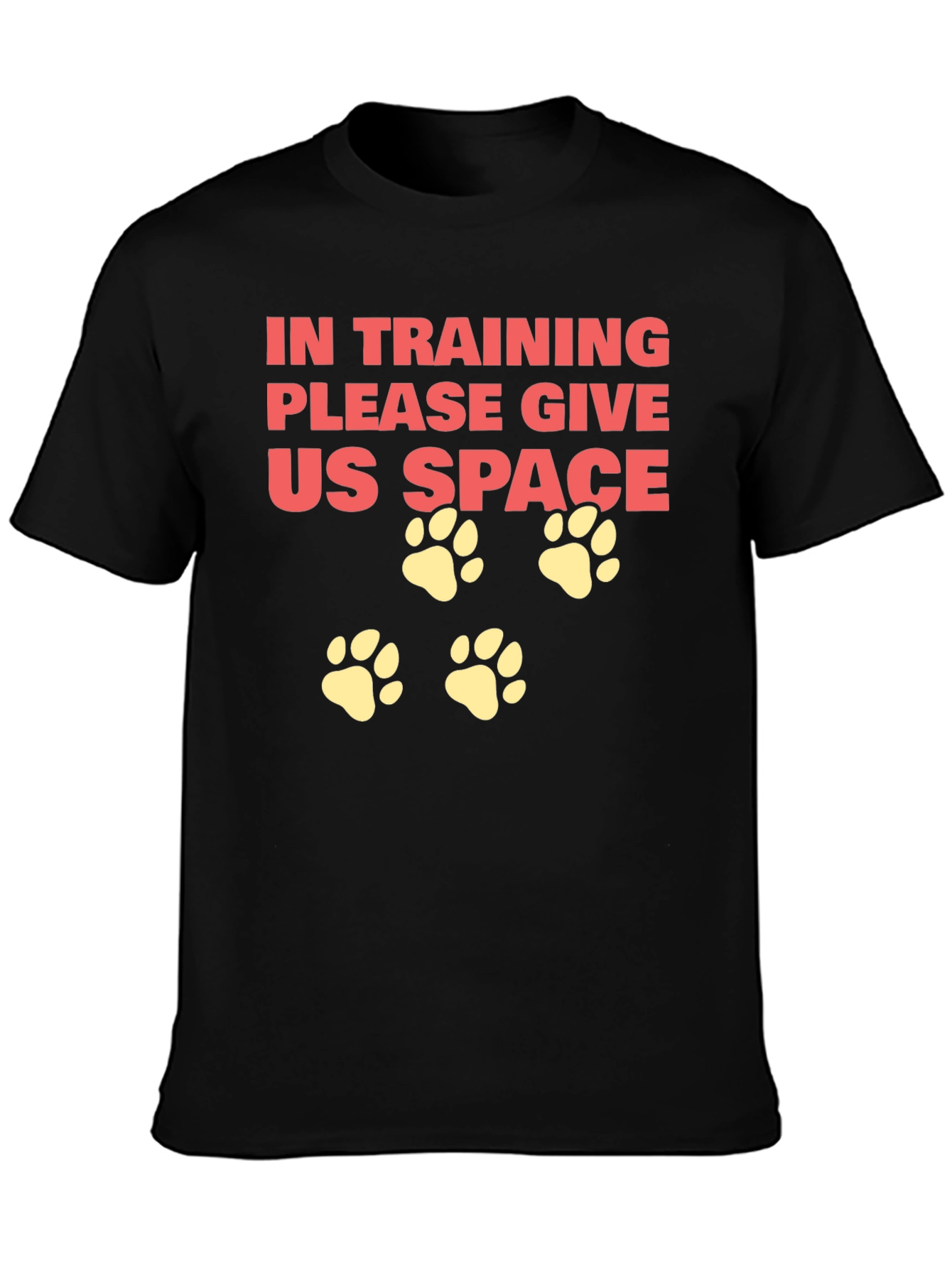 Black In Training Dog Paw Print T-Shirt view 3