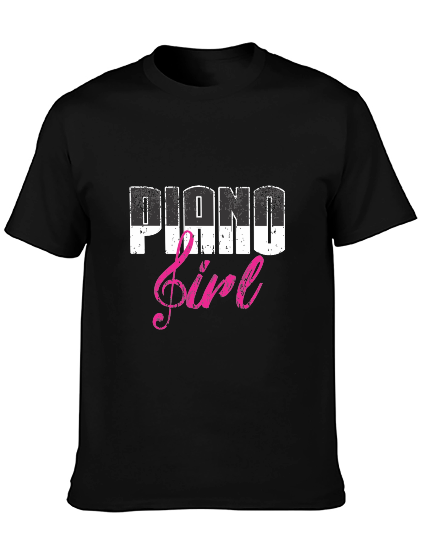 Black Piano Girl Tee - Music Lover T-Shirt view 3