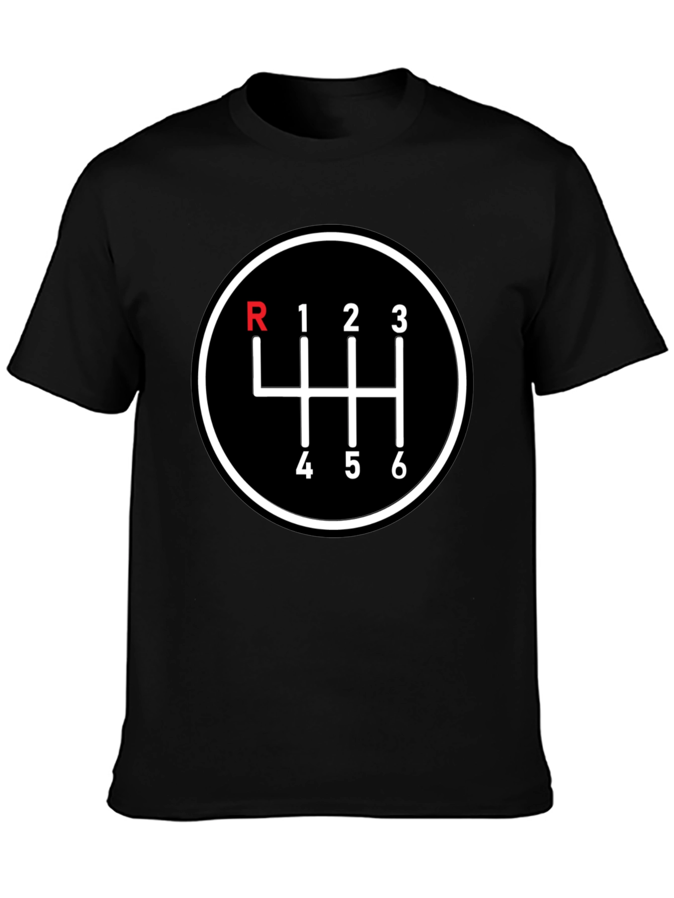 Black Manual Transmission 6-Speed T-Shirt view 3