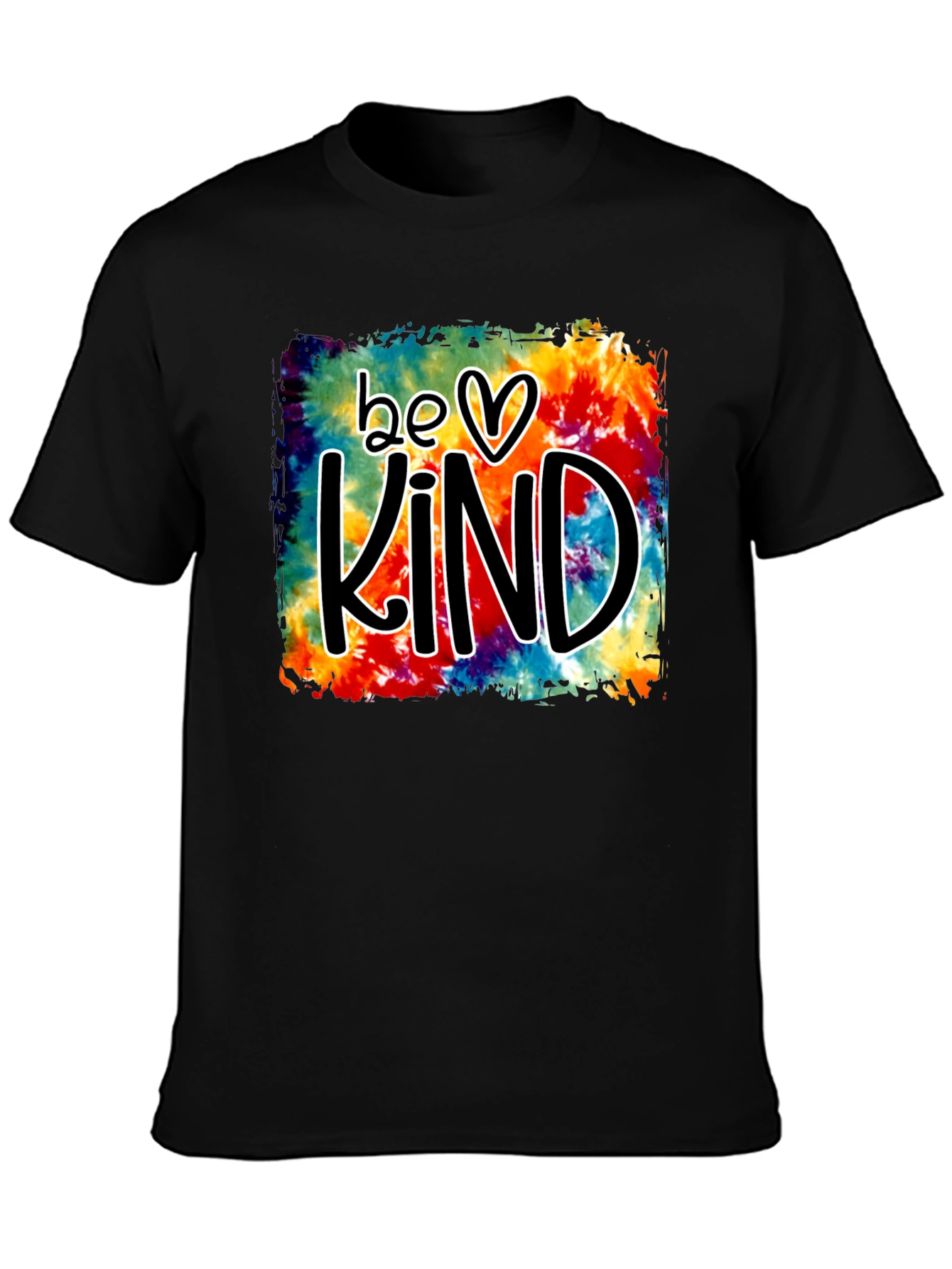 Black Be Kind Tie-Dye Graphic T-Shirt view 3