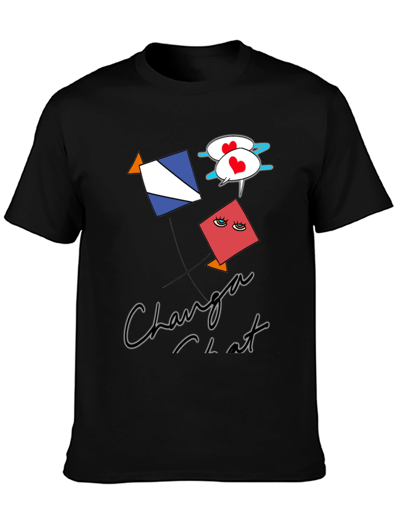 Black Changa Chat Kite Graphic Tee view 3