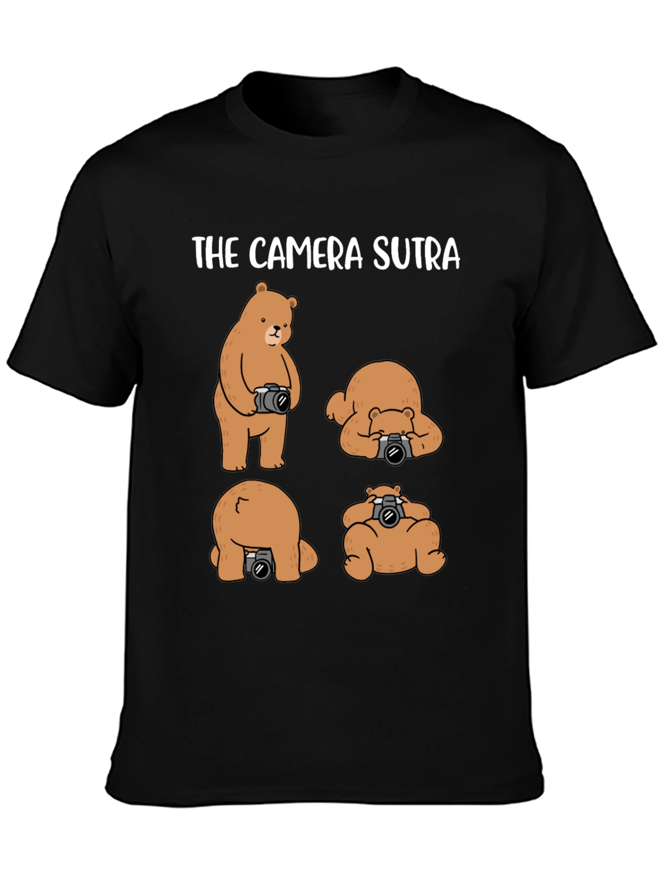 Black The Camera Sutra T-Shirt: Bear Photography Humor view 3