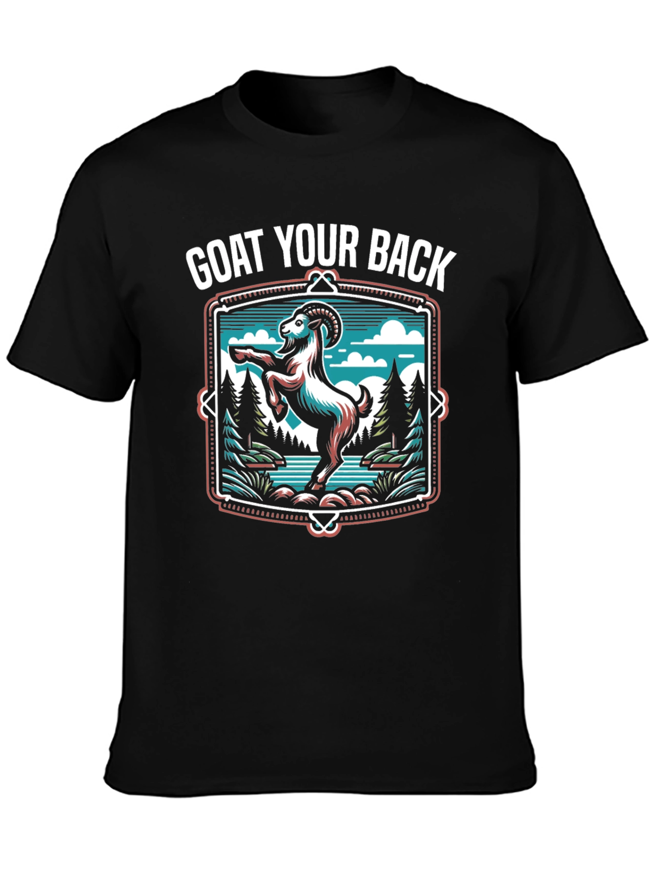Black Goat Your Back T-Shirt - Black Graphic Tee view 3