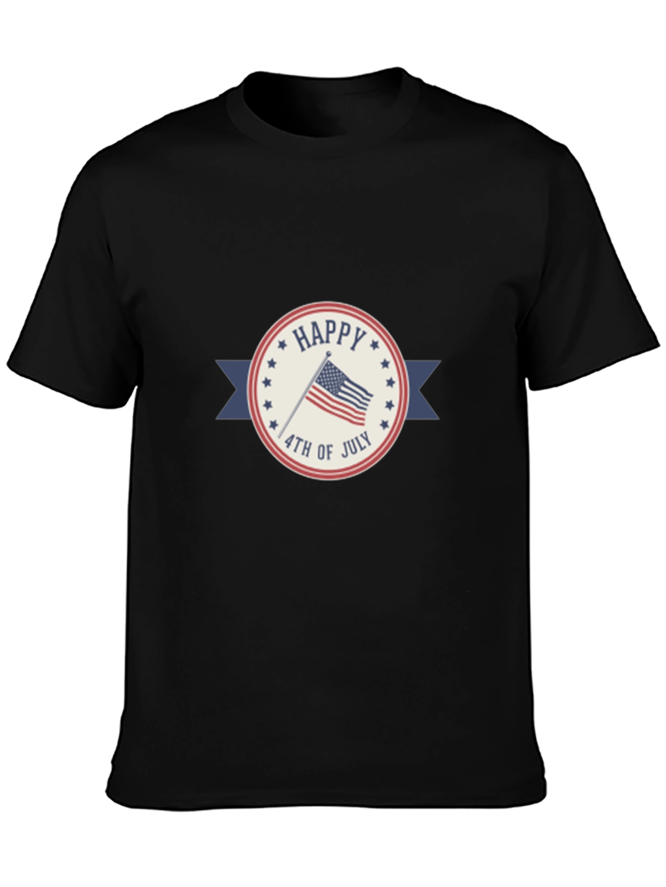 Black Happy 4th of July Patriotic T-Shirt view 3