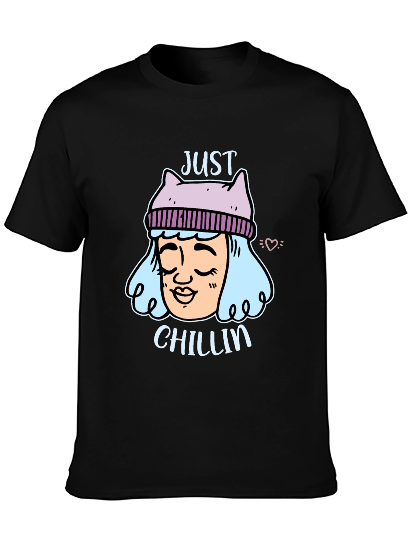 Black Just Chillin' Graphic Tee - Relaxed Fit Black T-Shirt view 3