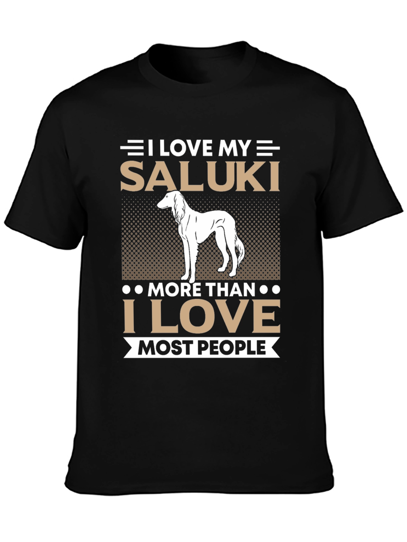Black I Love My Saluki Dog T-Shirt, Saluki Lover Gift view 3