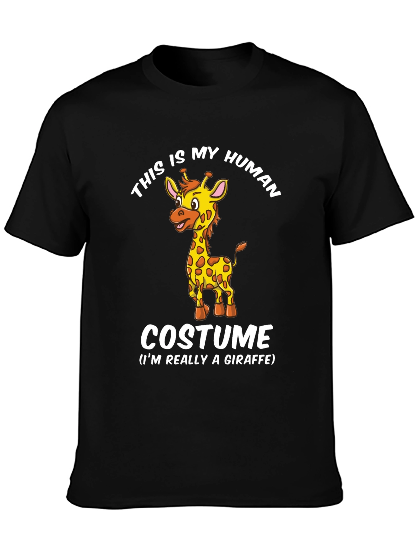 Black Giraffe Costume T-Shirt - Funny Animal Tee view 3