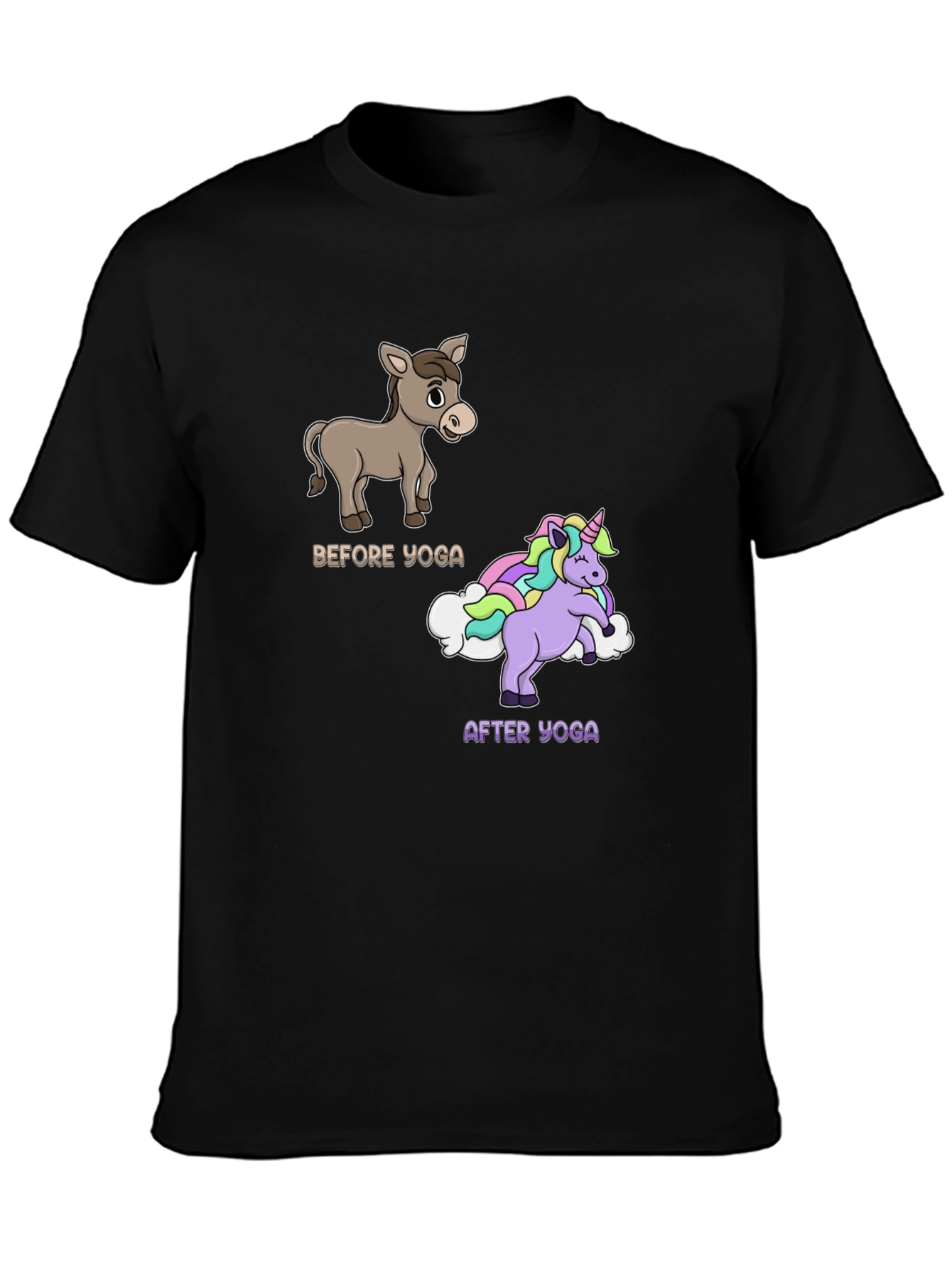 Black Yoga Donkey to Unicorn T-Shirt view 3