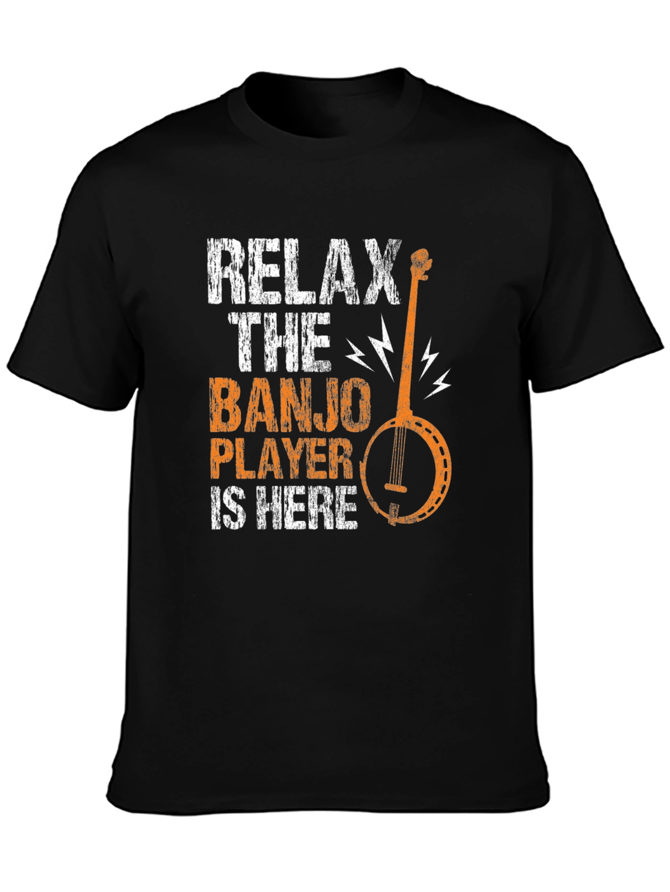 Black Relax The Banjo Player Is Here T-Shirt view 3