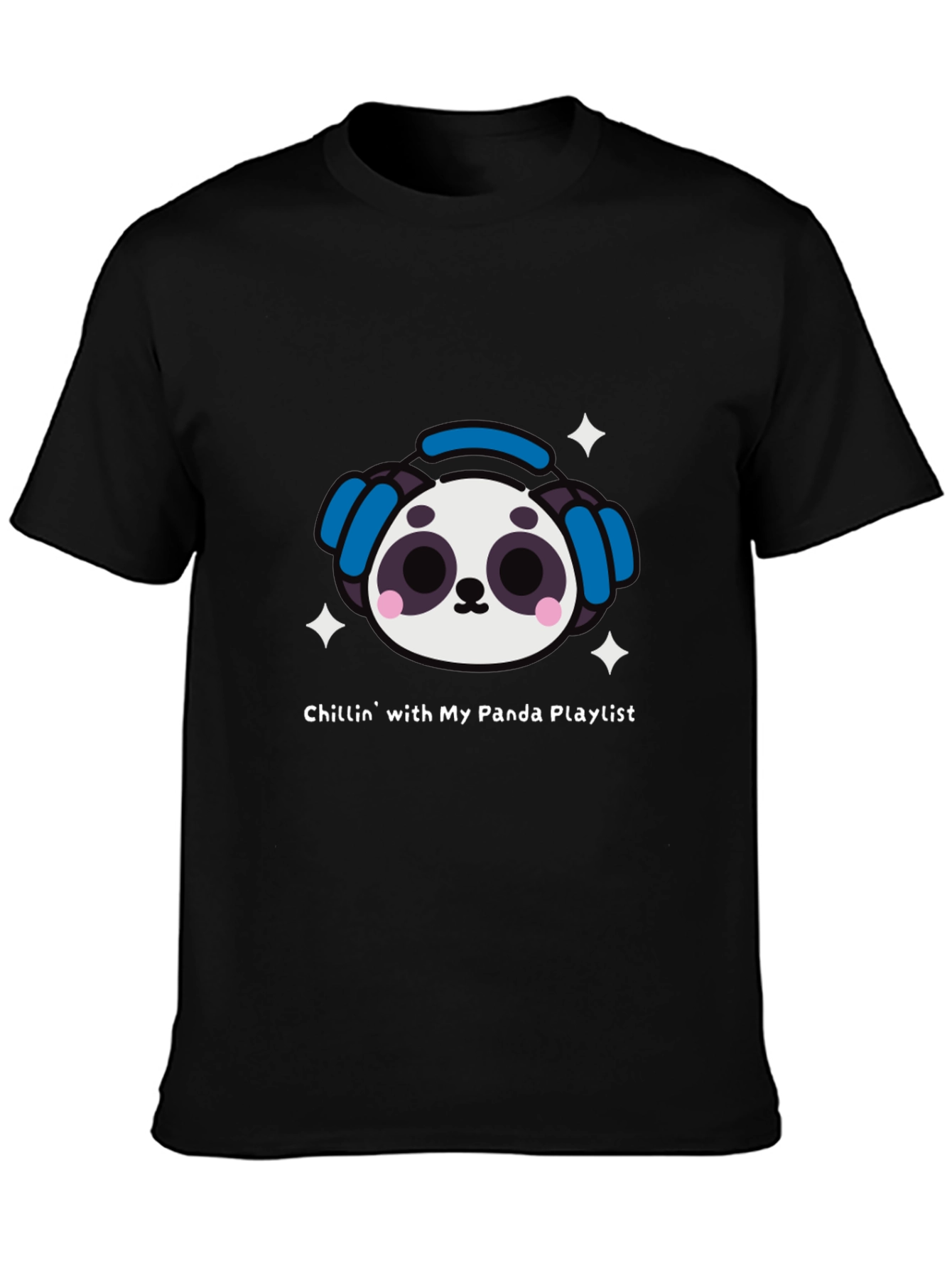 Black Panda Playlist T-Shirt - Chill Vibes view 3