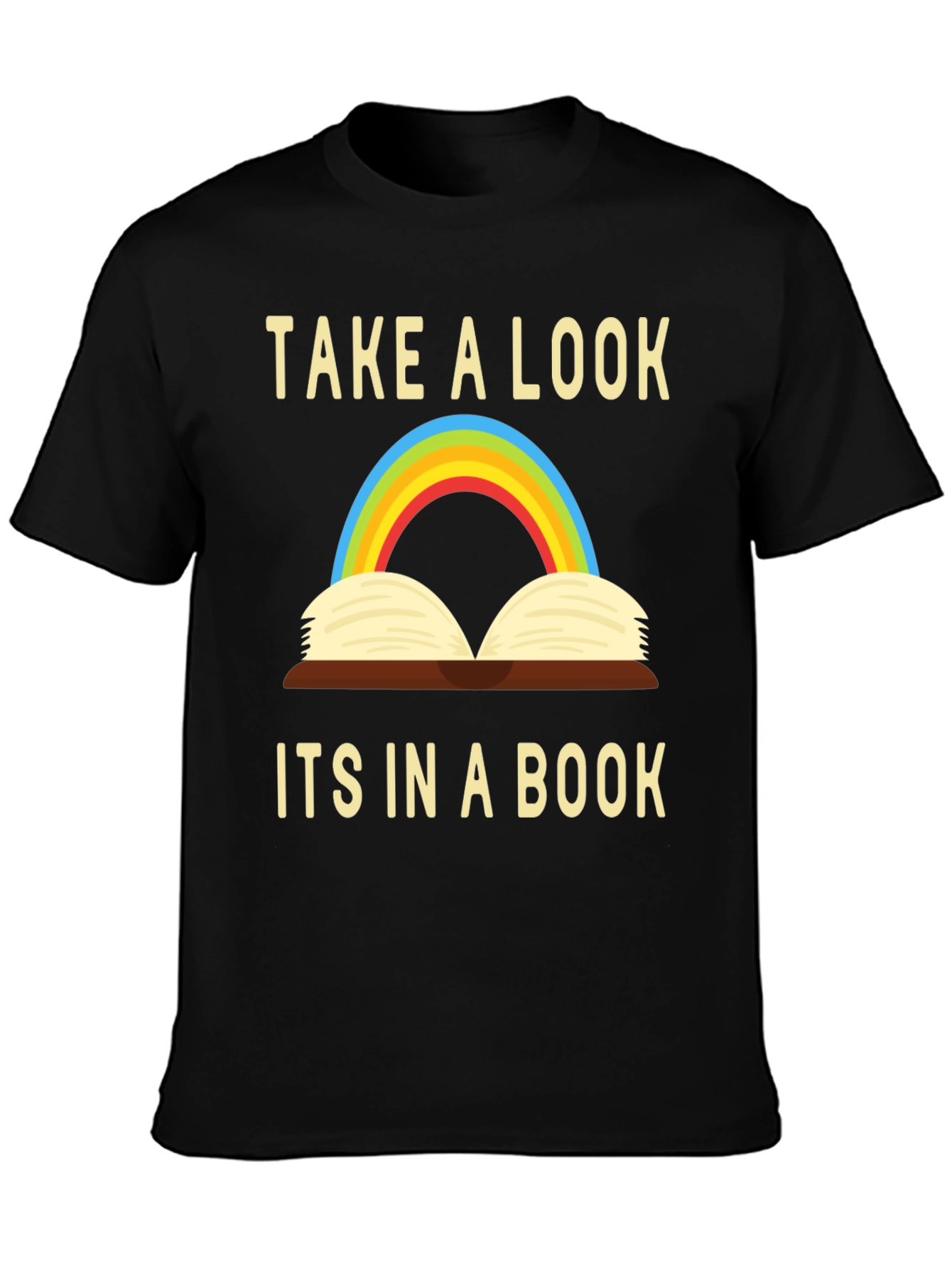 Black Take a Look - It's in a Book T-Shirt view 3