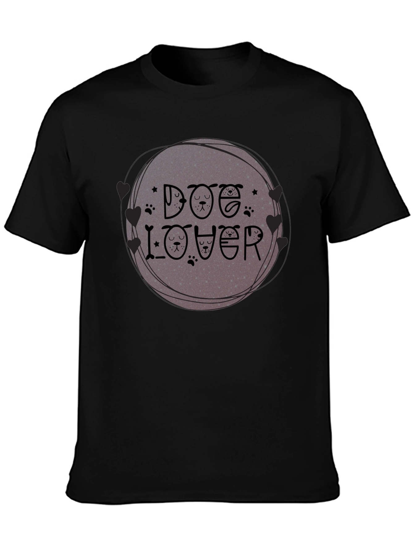 Black Dog Lover Graphic Tee - Unique Pet Design view 3