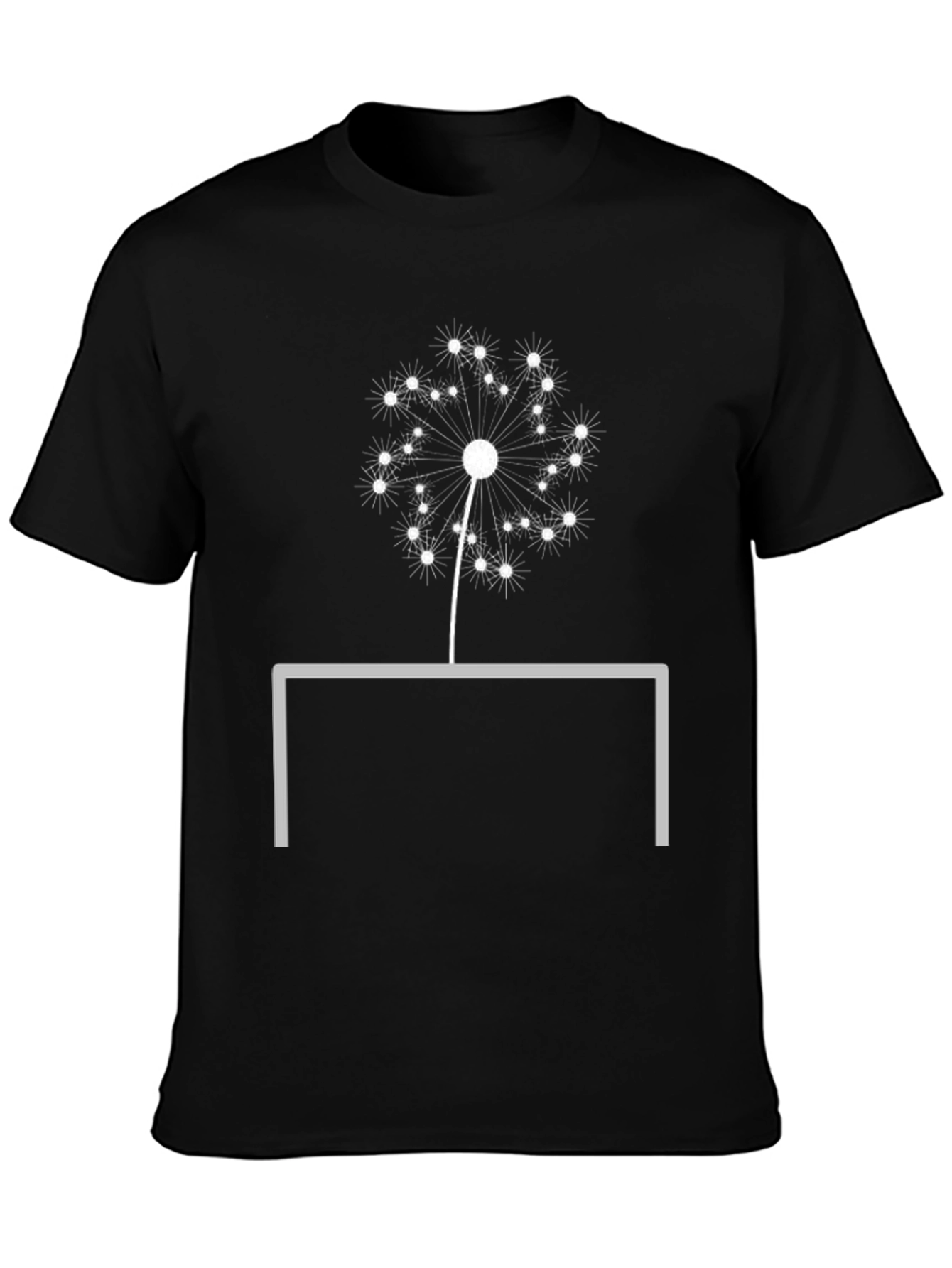 Black Dandelion Graphic Tee - Modern Minimalist Design view 3