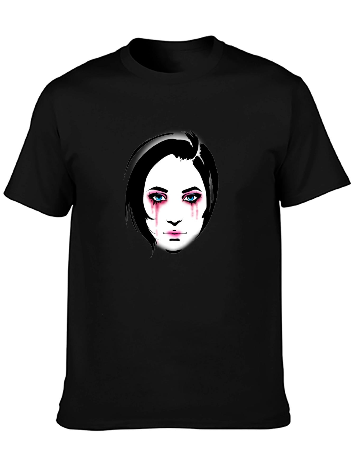 Black Emotional Portrait Graphic Black T-Shirt view 3