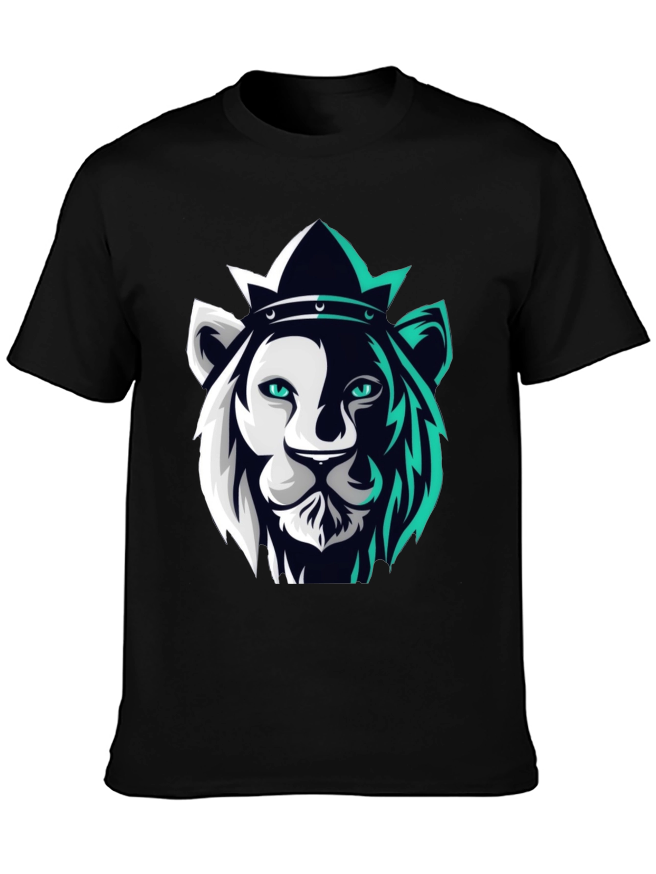 Black Lion King Graphic Tee - Modern Black T-Shirt view 3