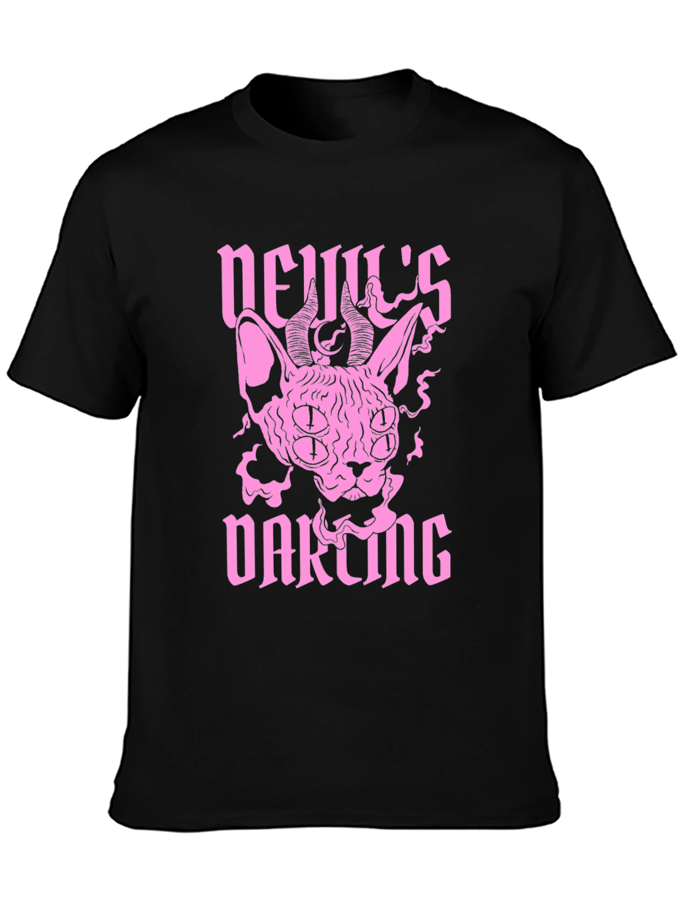 Black Devil's Darling Black Graphic T-Shirt view 3