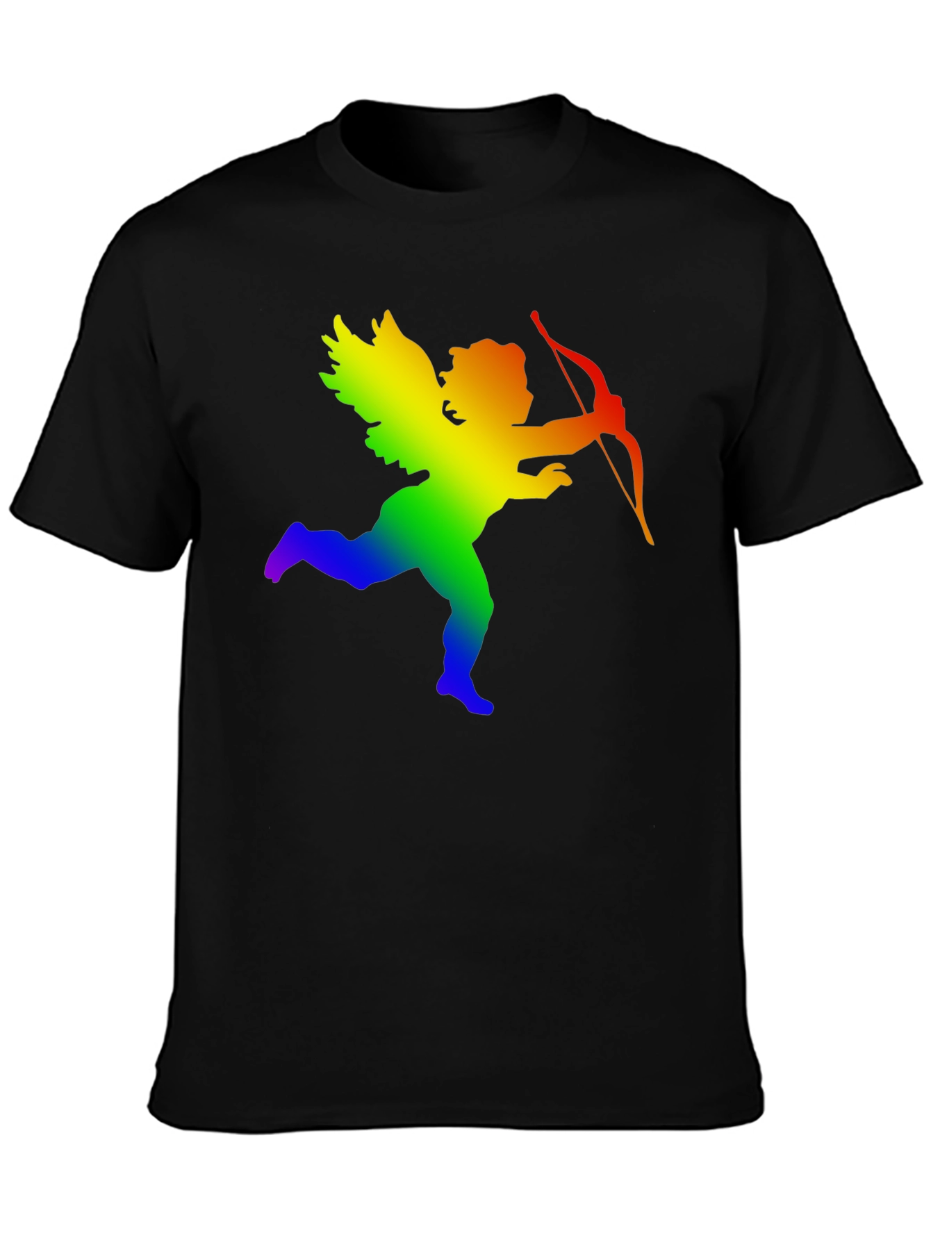 Black Rainbow Cupid Graphic Tee - Black view 3