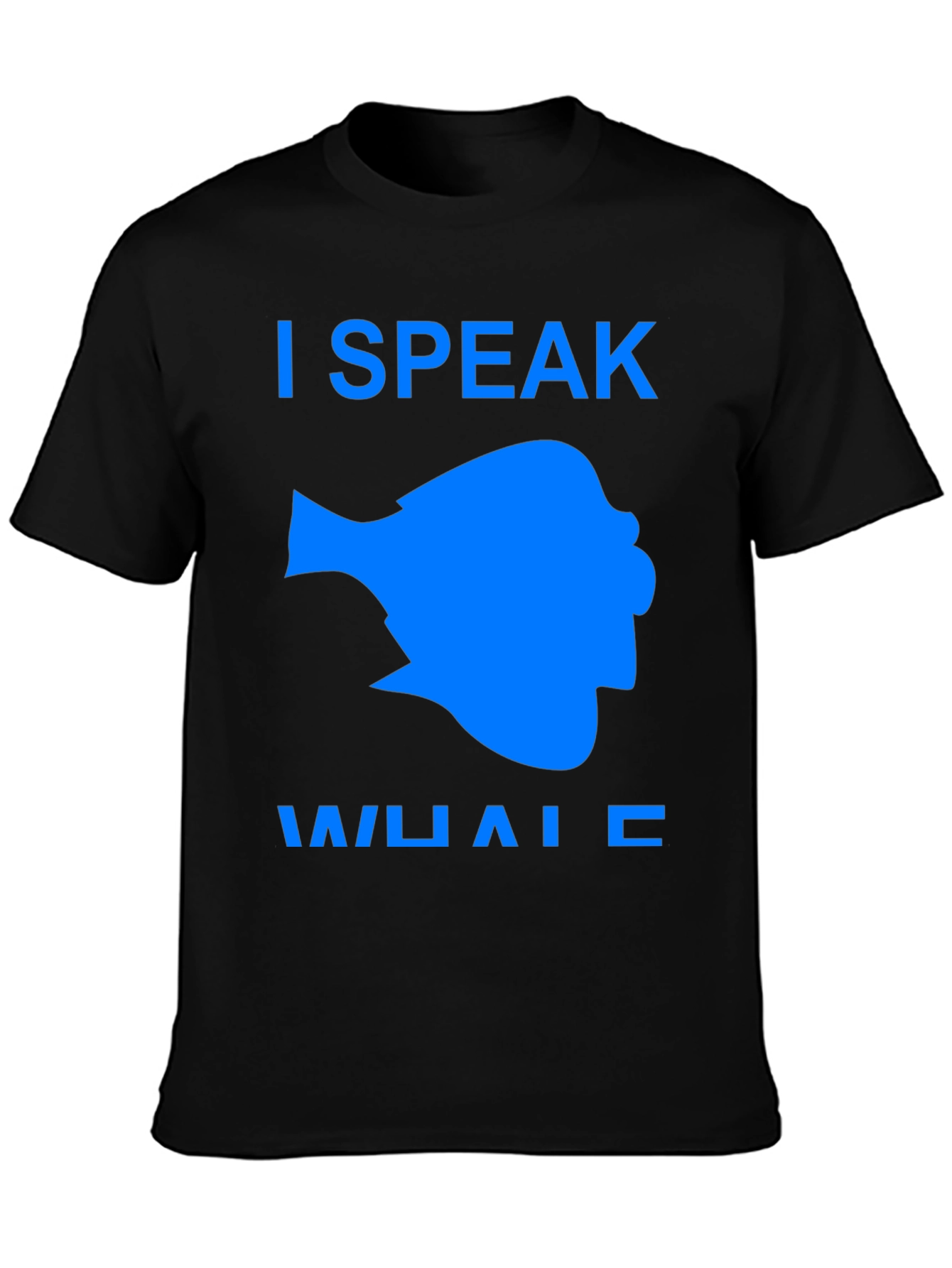 Black I Speak Whale Graphic T-Shirt view 3