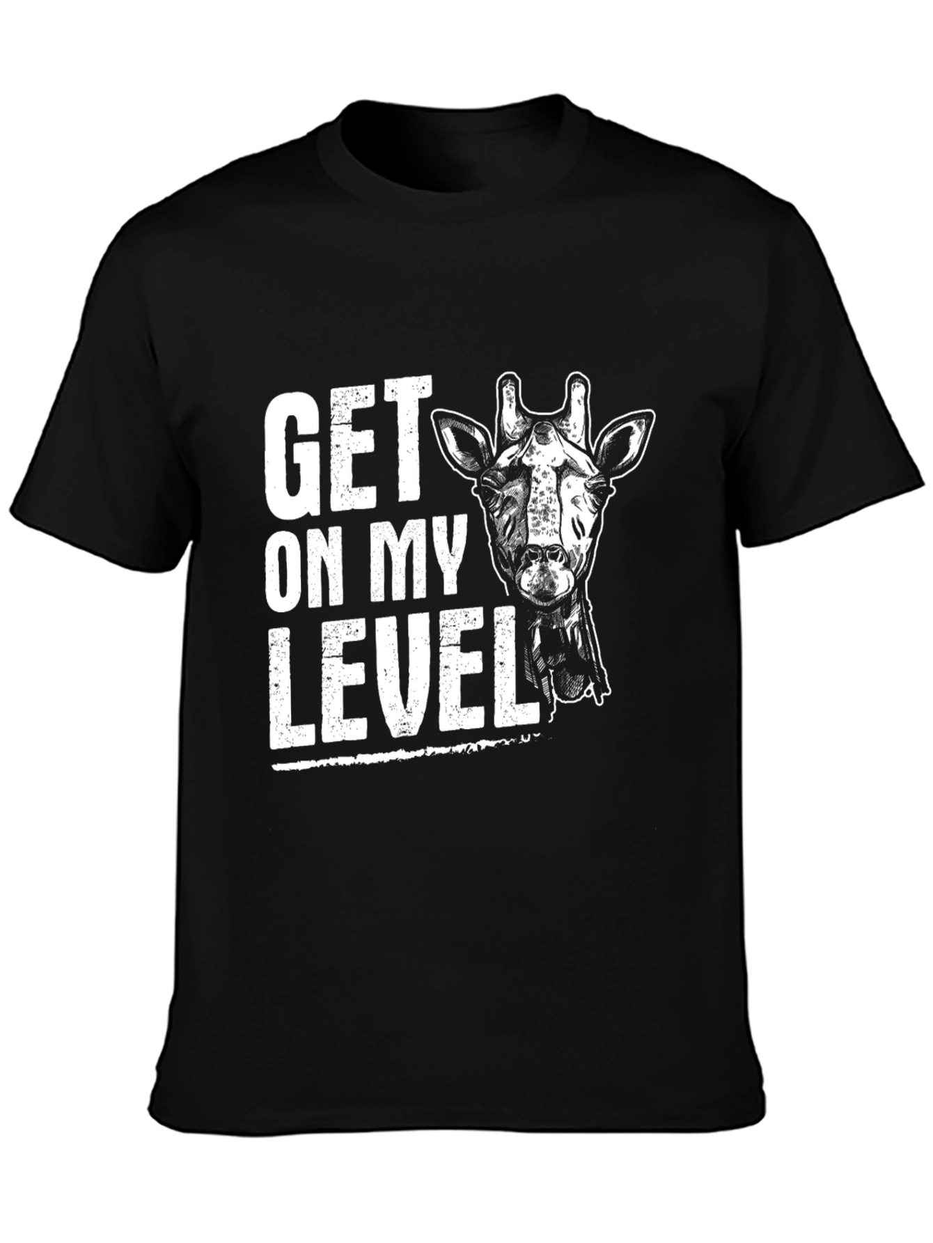 Black Get On My Level Giraffe Graphic Tee - Black view 3