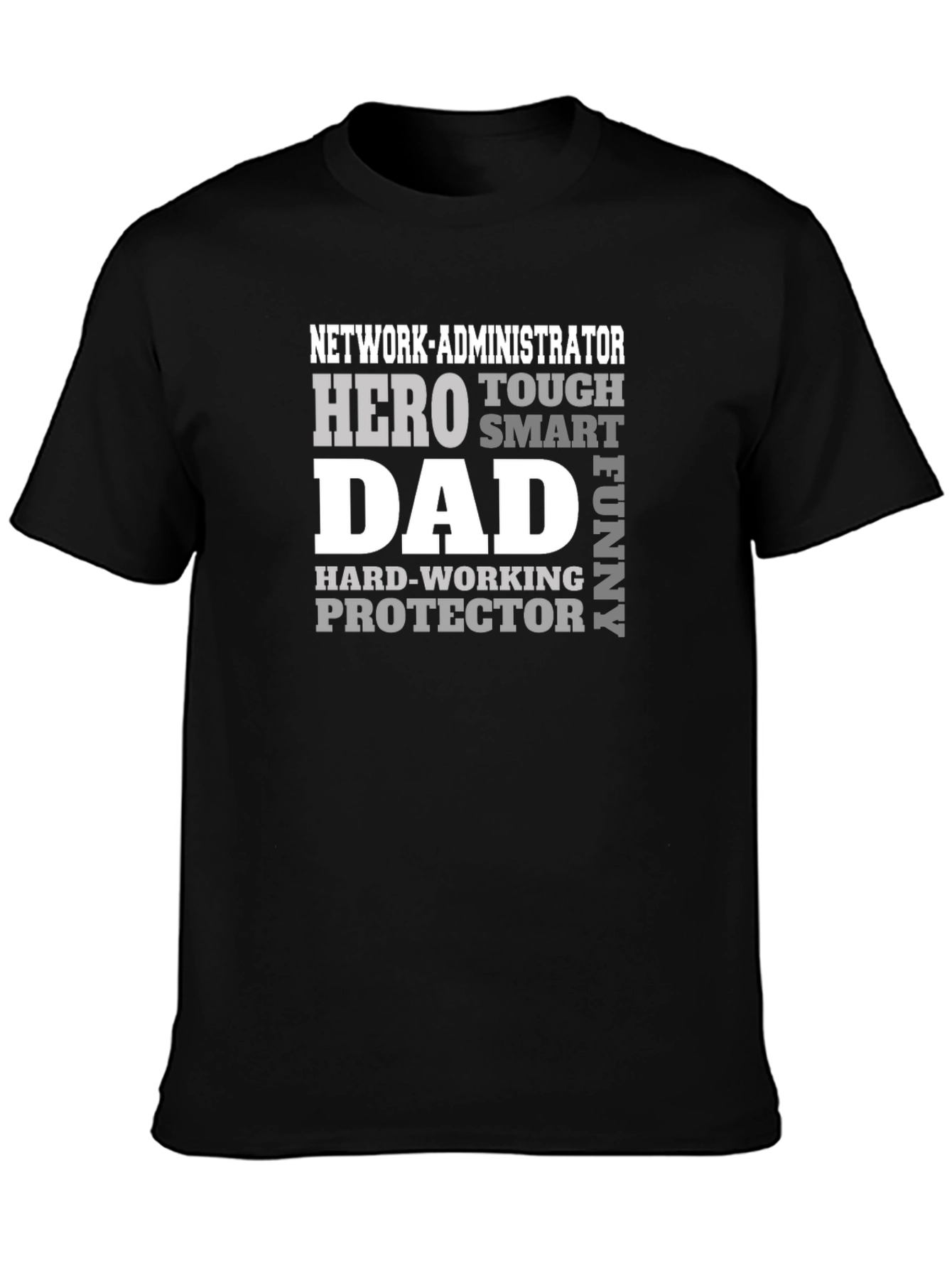 Black Network Admin Dad T-Shirt - Hero Protector Funny view 3